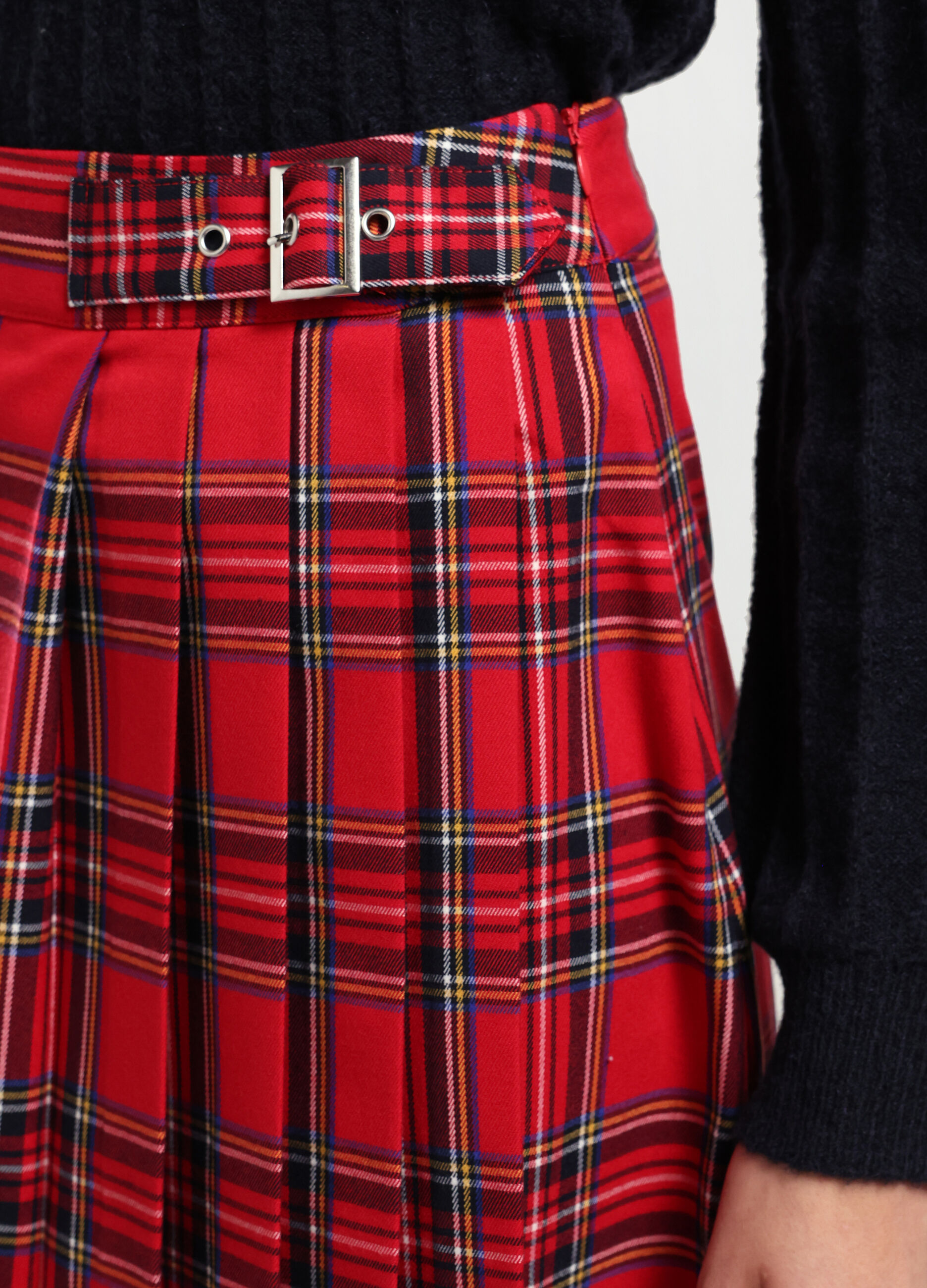 Minigonna a quadri misto viscosa donna_2