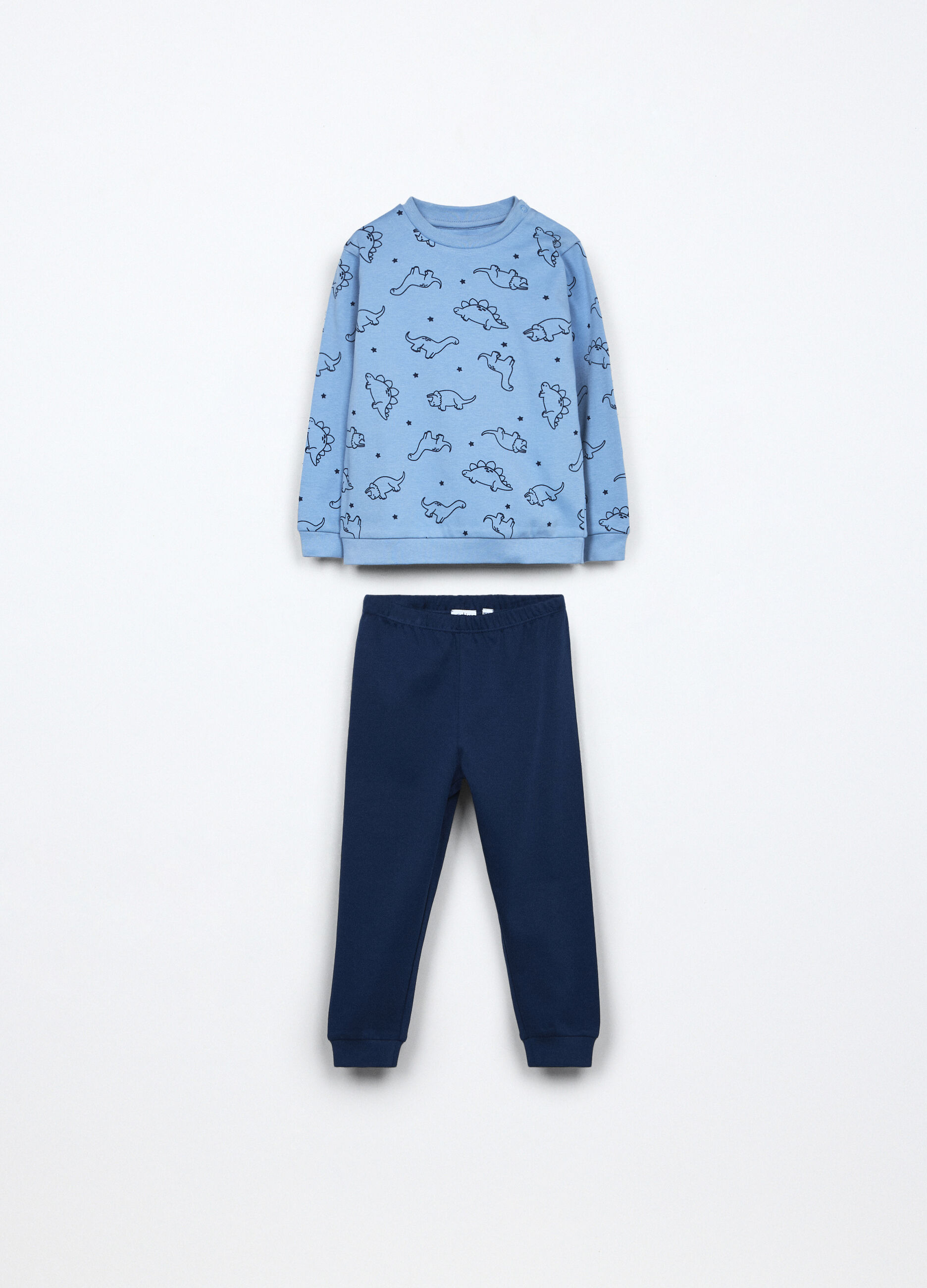 Pigiama lungo in interlock di puro cotone neonato_0