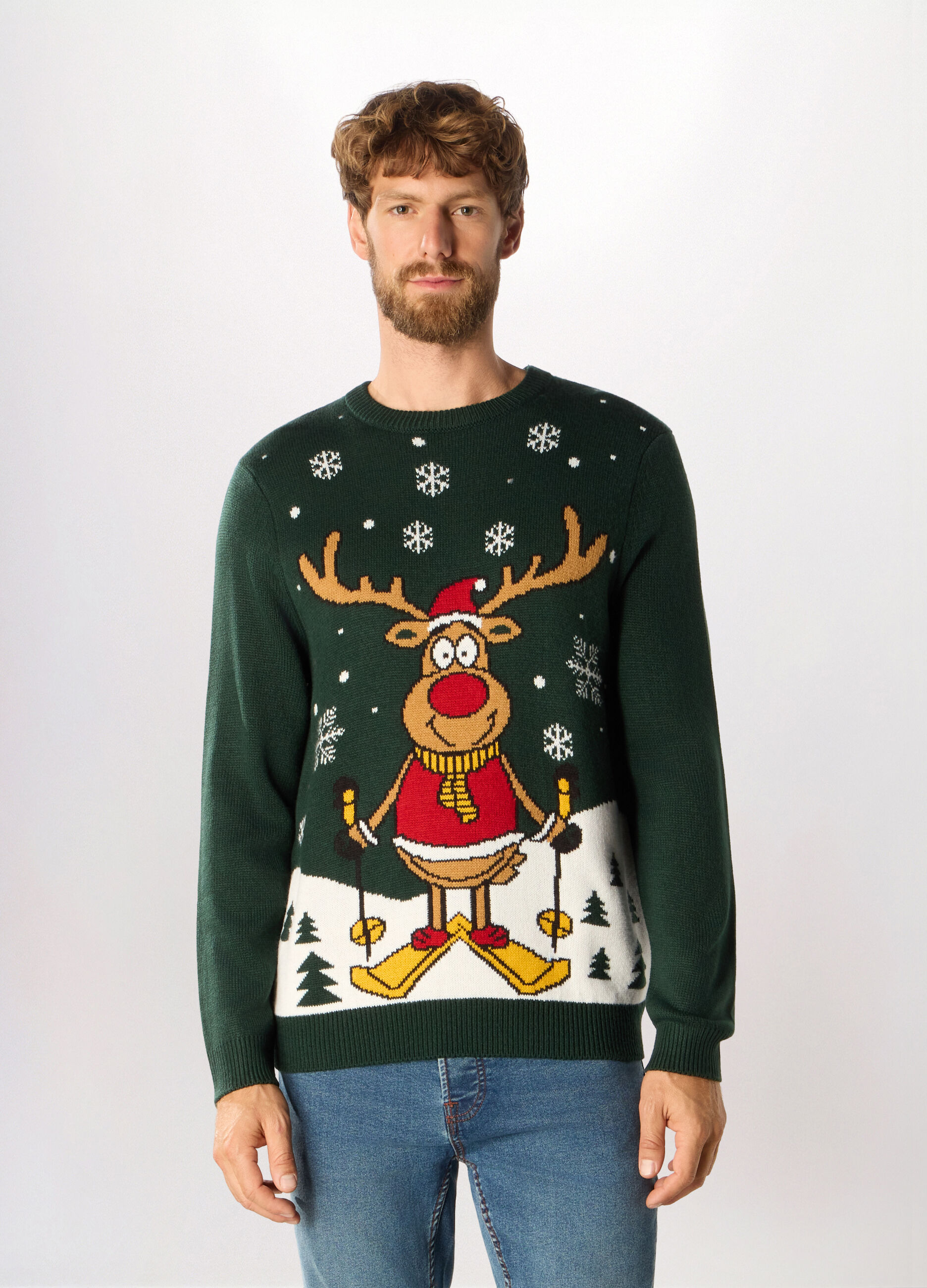 Maglione girocollo con motivo Natale uomo_0