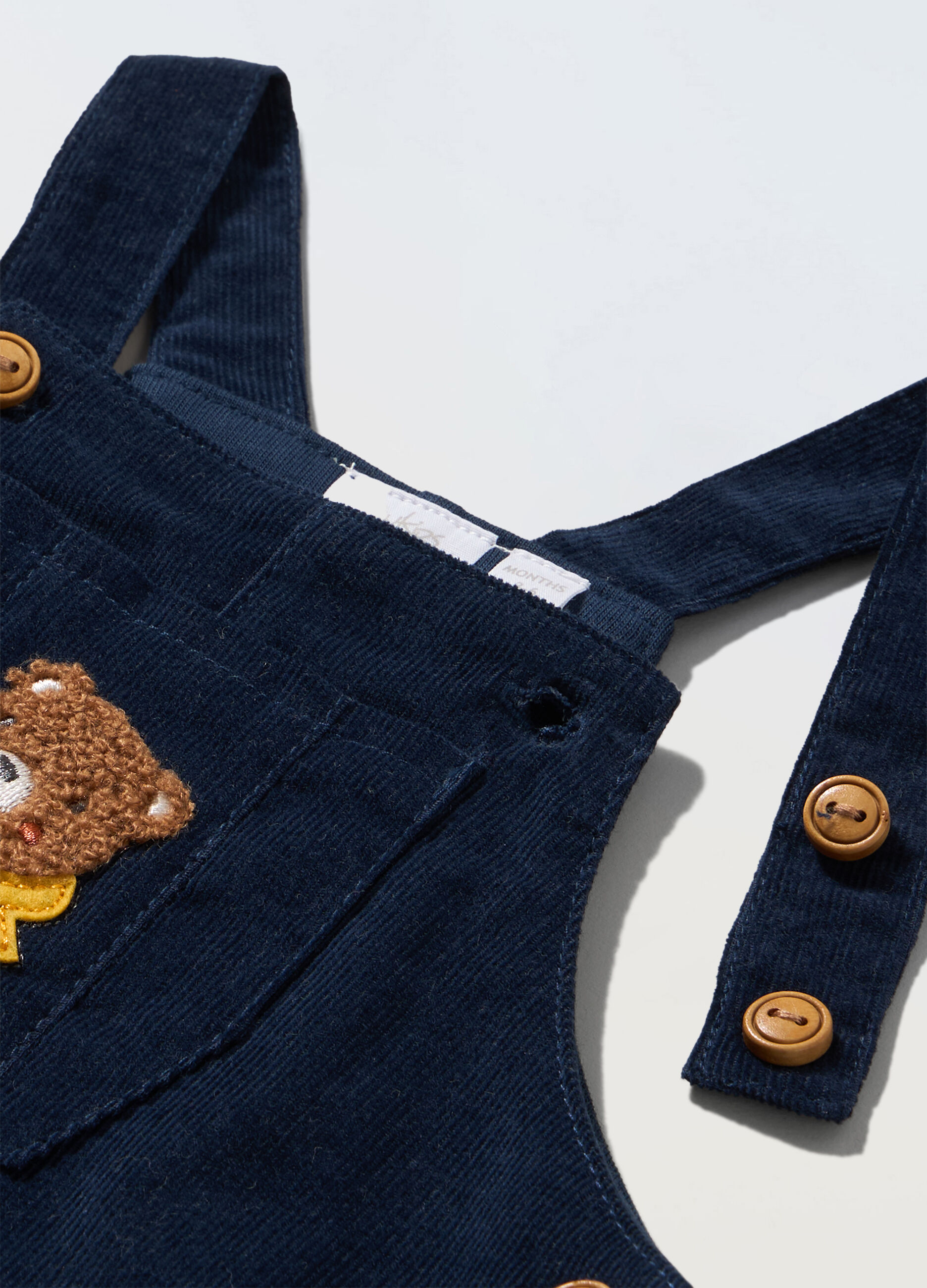 Salopette in costina di puro cotone neonato_1