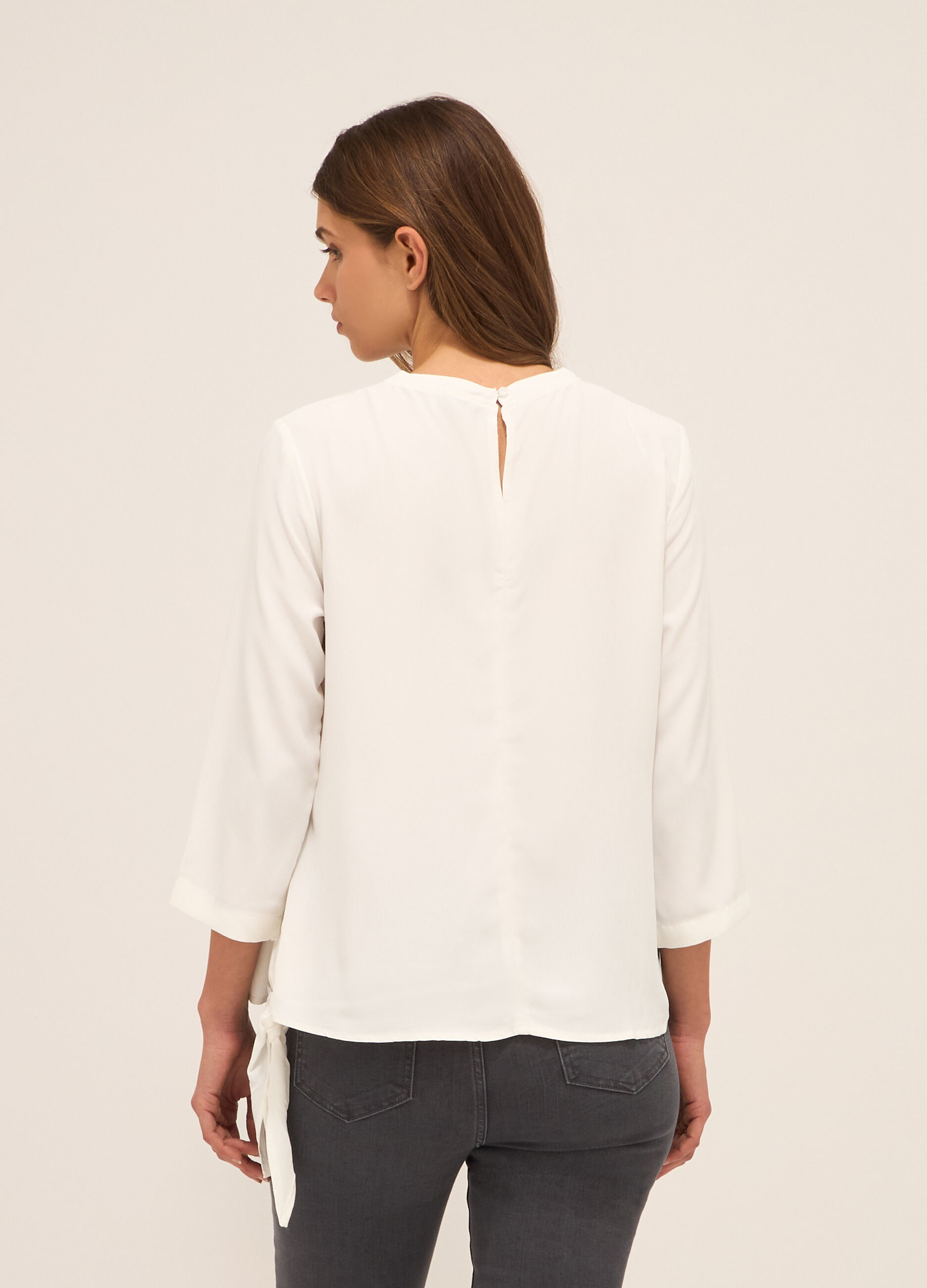 Blusa in tinta unita donna_1