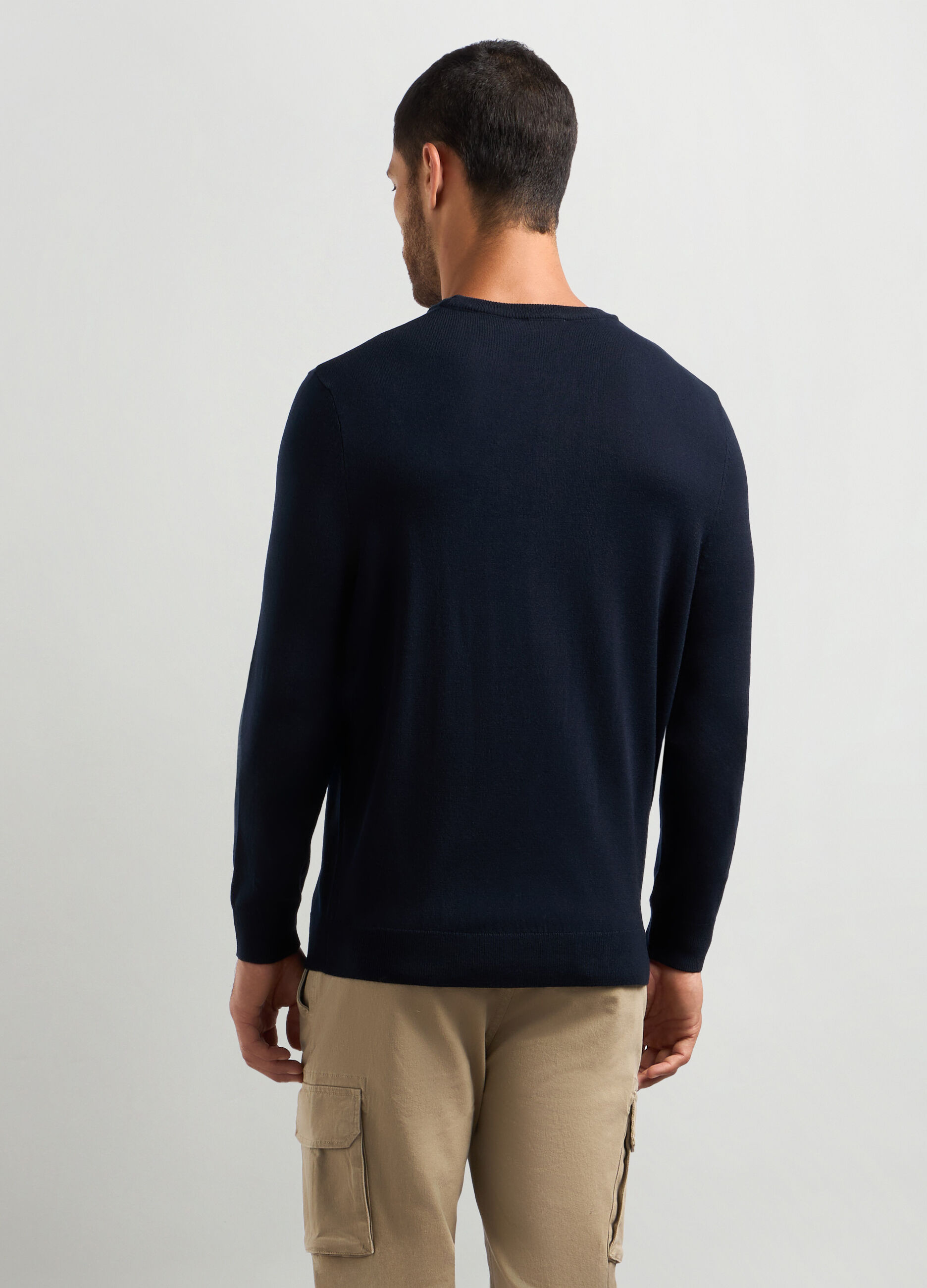 Maglione girocollo maglia rasata uomo_1