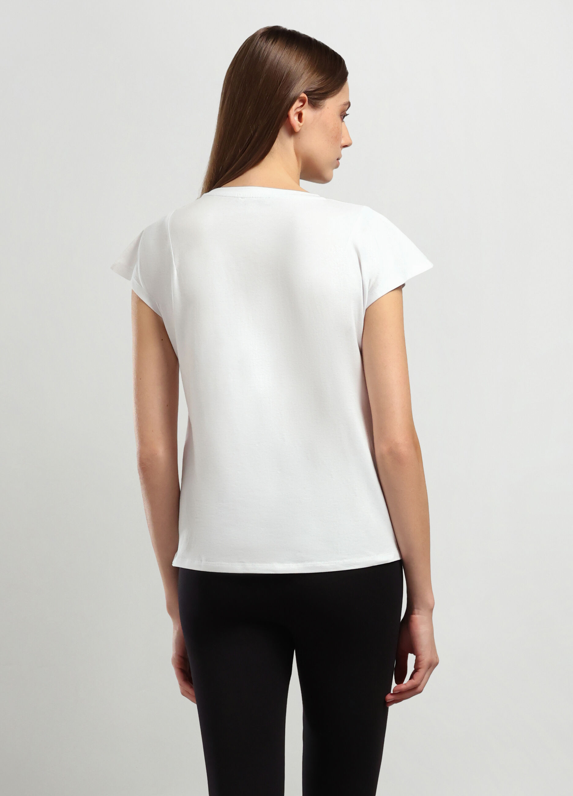 T-shirt in jersey di cotone stretch donna_1