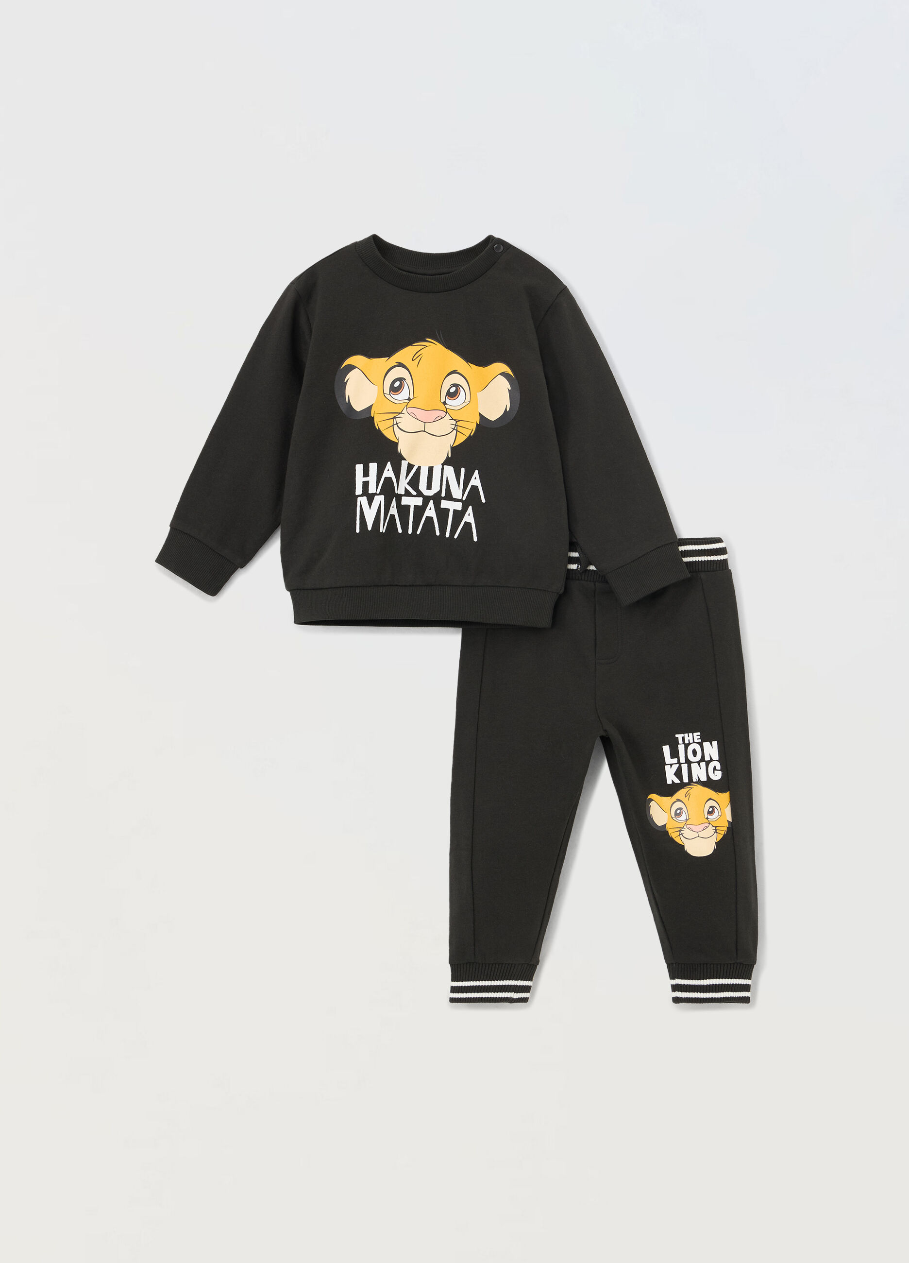 Jogging set in french terry di puro cotone neonato_0