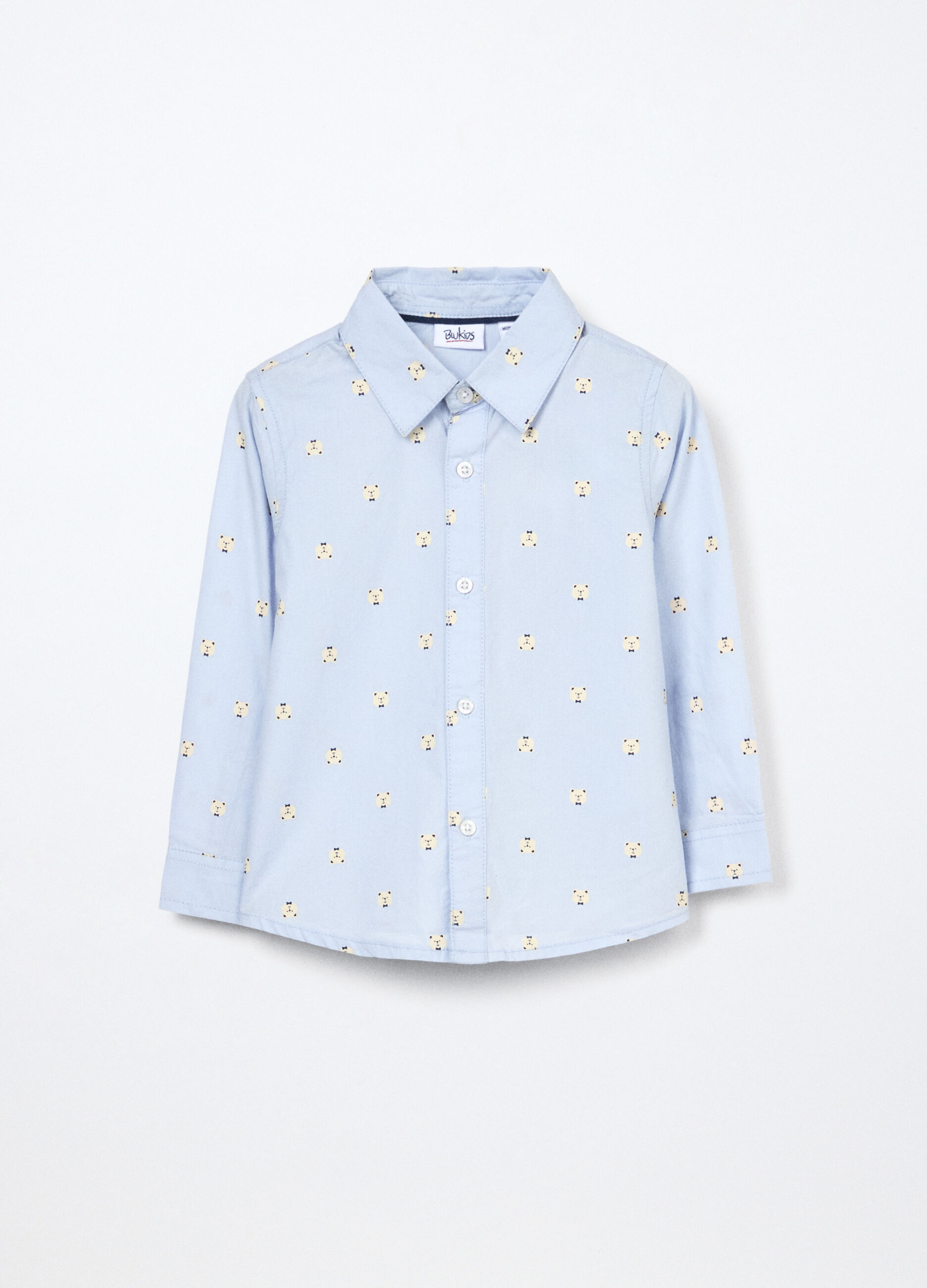 Camicia in popeline di puro cotone neonato_0