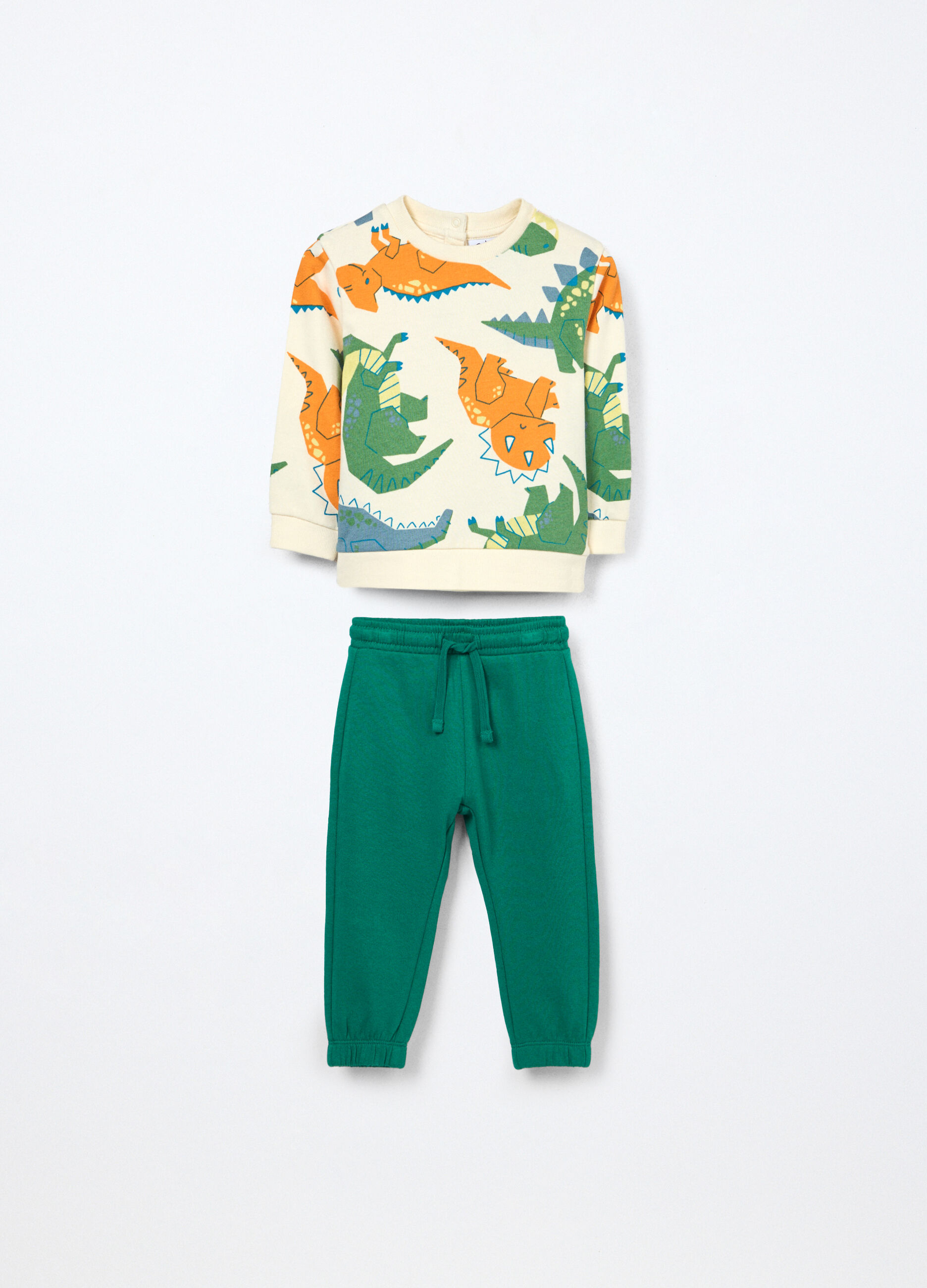 Jogging set in french terry di puro cotone neonato_0