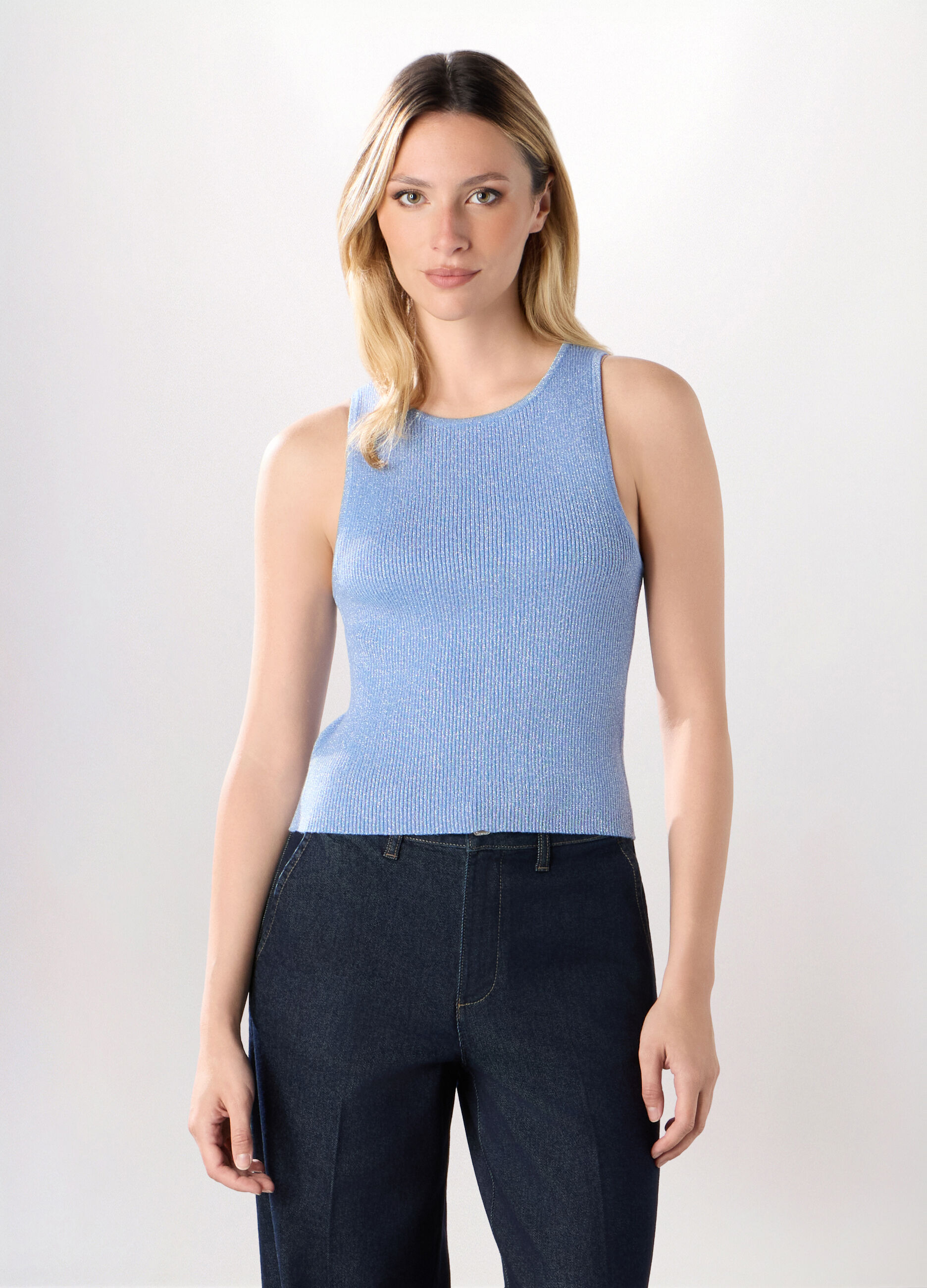 Top tricot misto viscosa donna_0