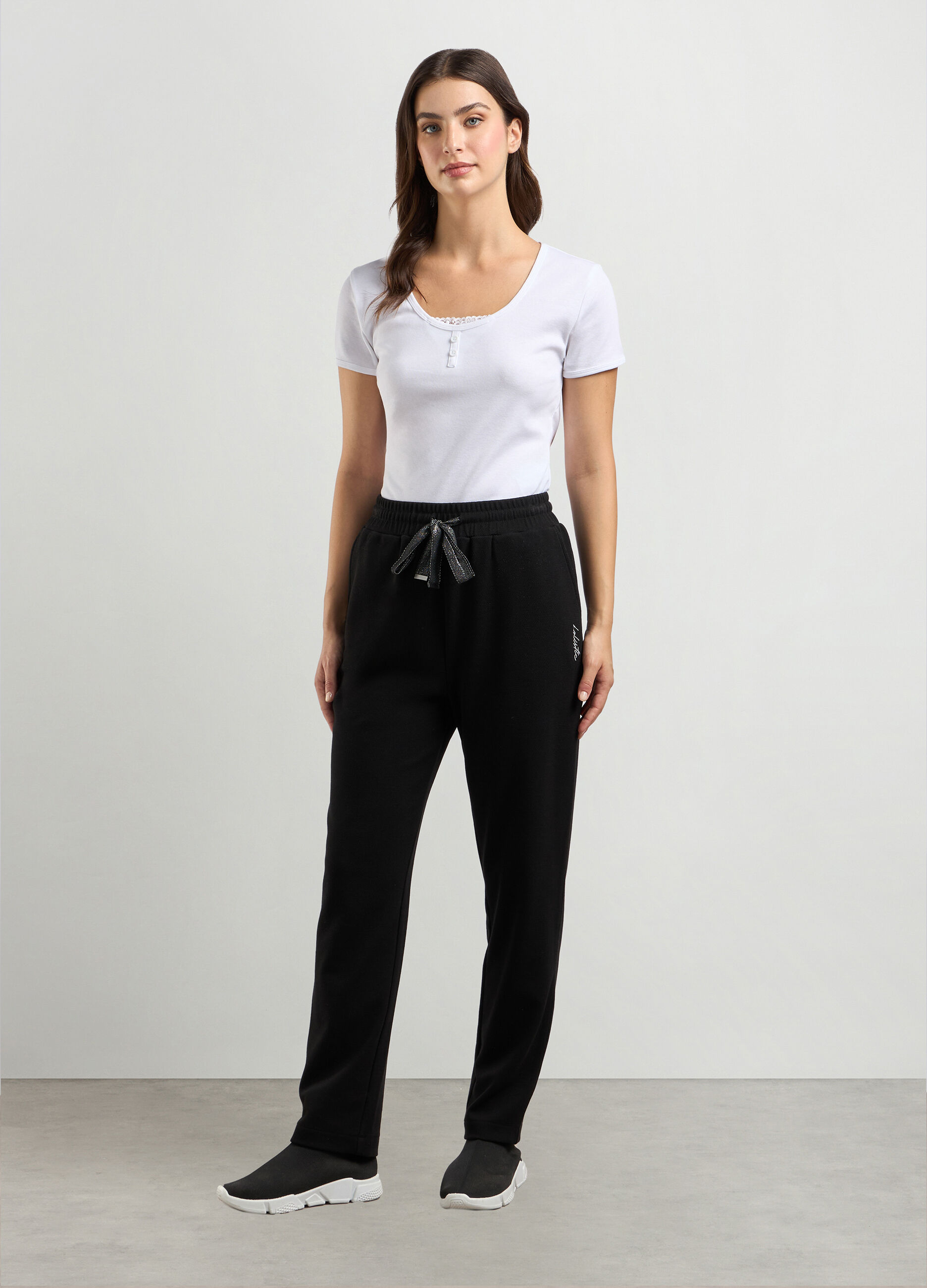 Joggers in misto viscosa piquet donna_0