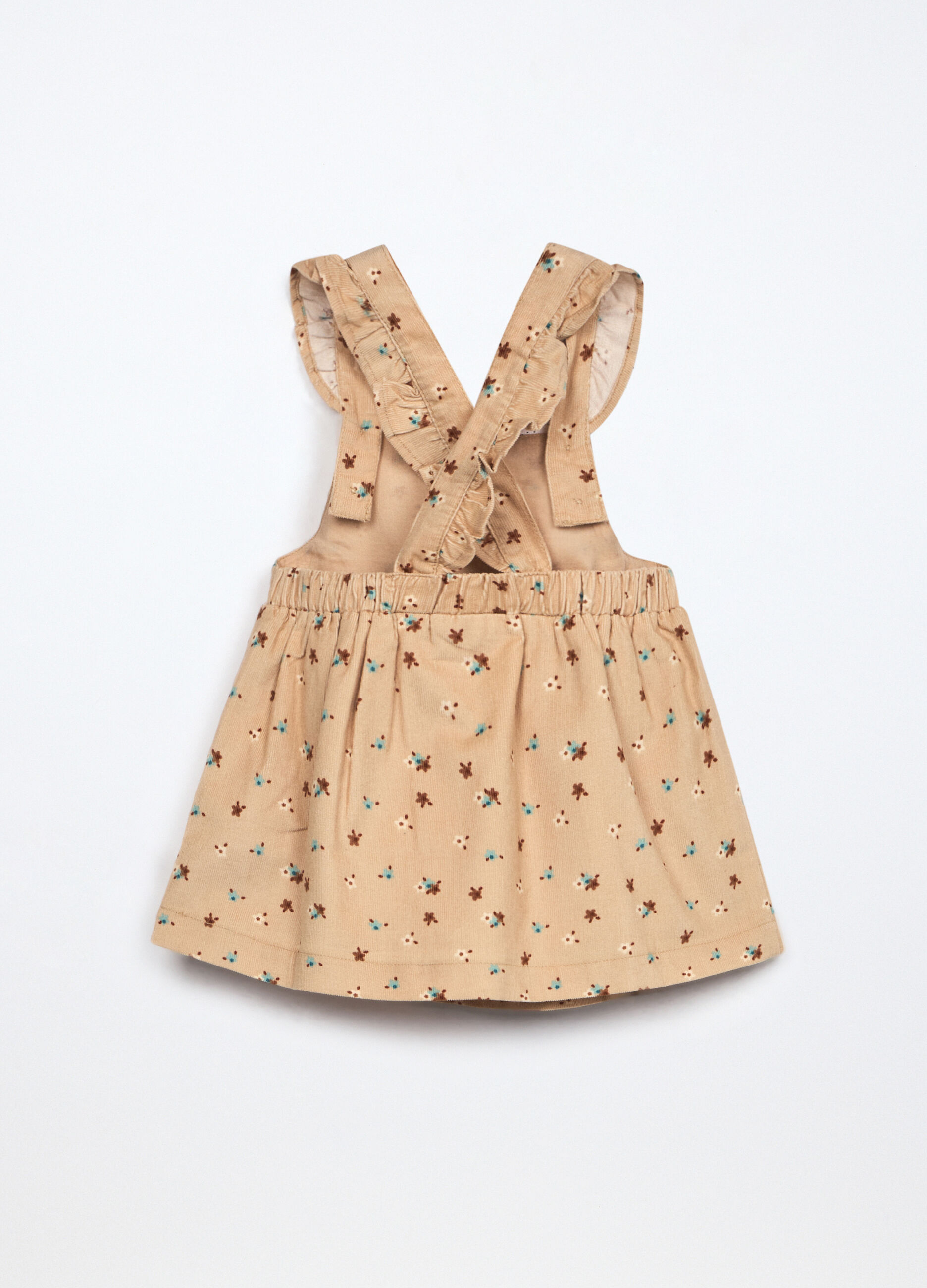 Vestito salopette in velluto a coste di puro cotone neonata _1