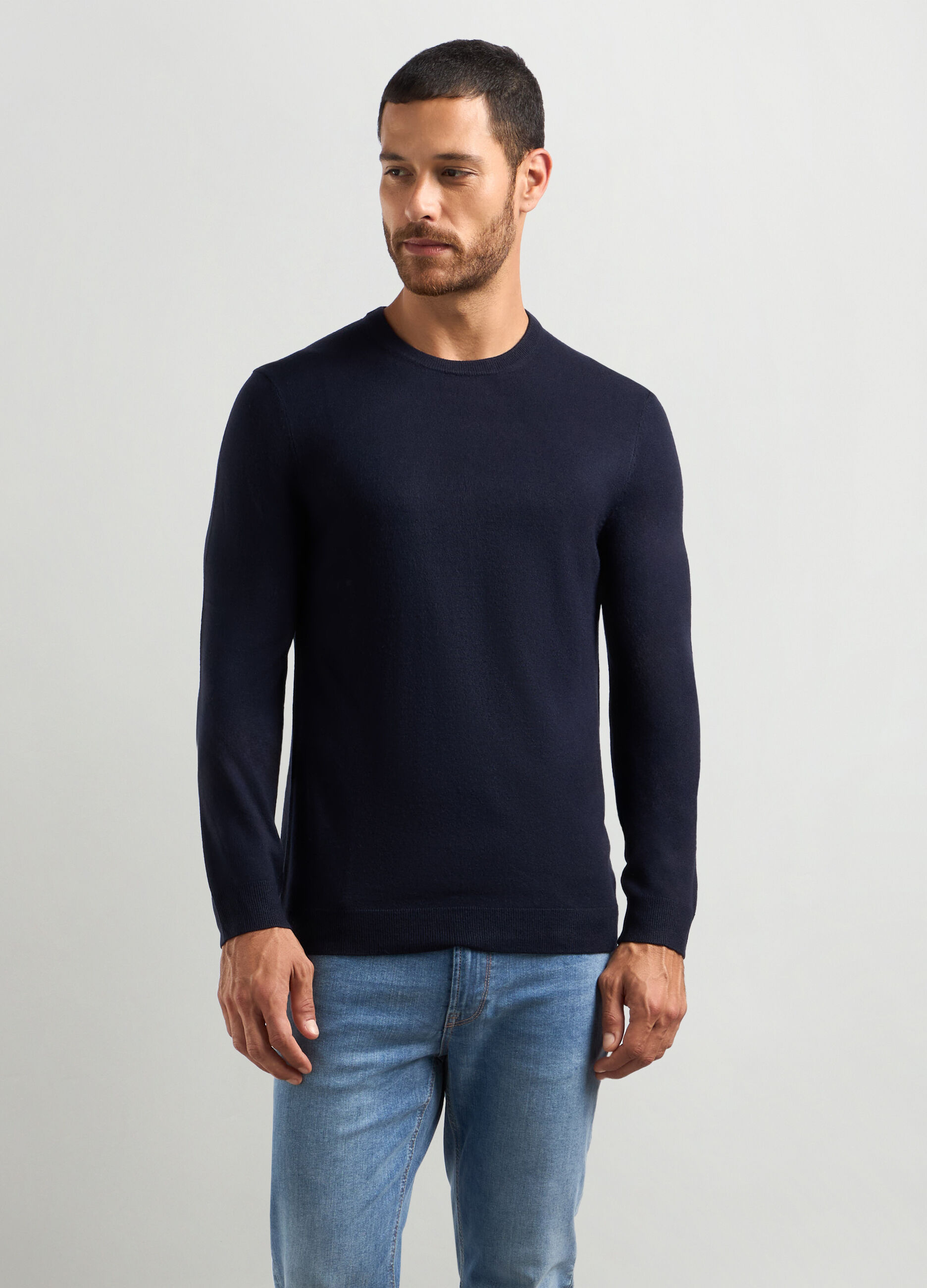 Maglione girocollo maglia rasata uomo_0