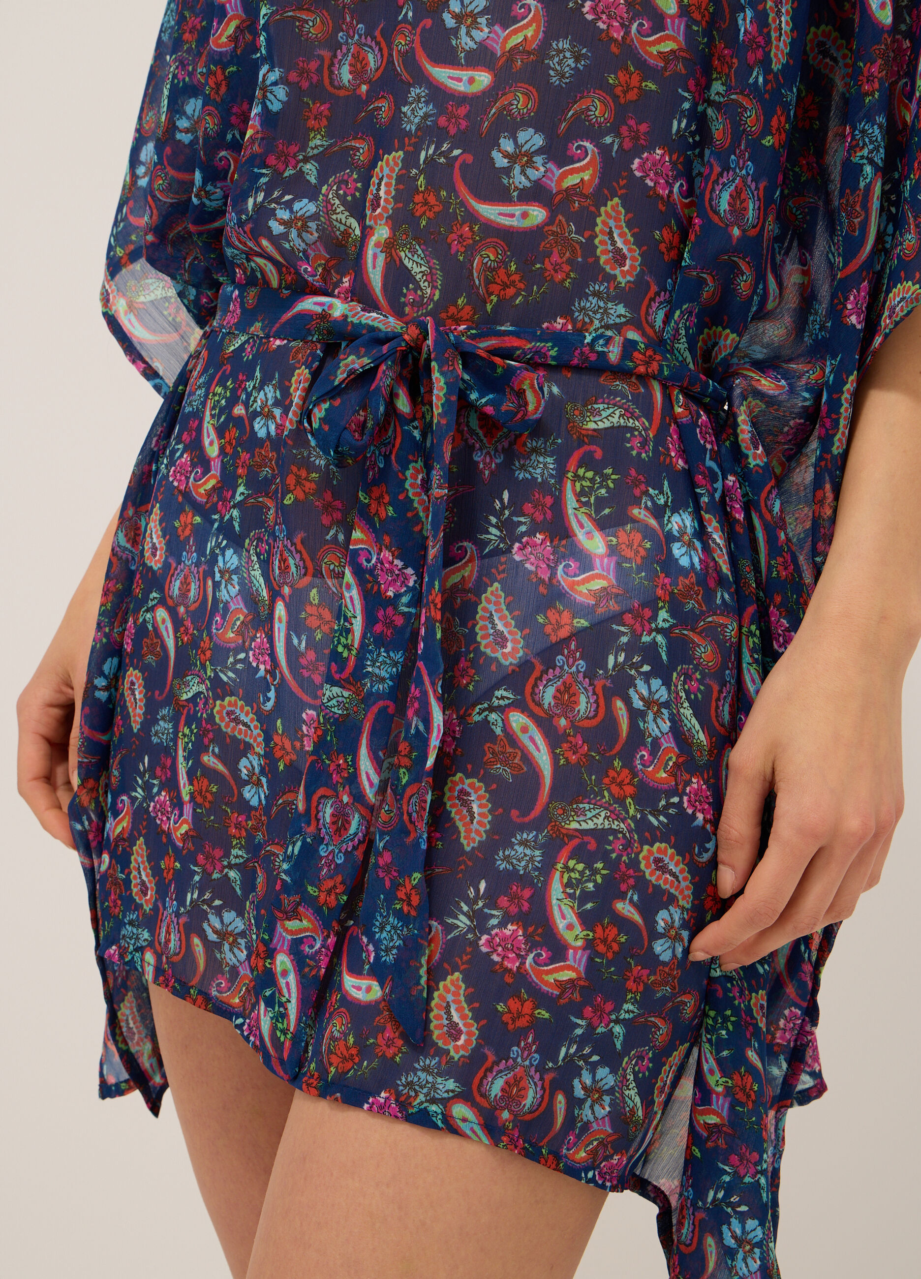 Abito da spiaggia caftano in chiffon donna_2