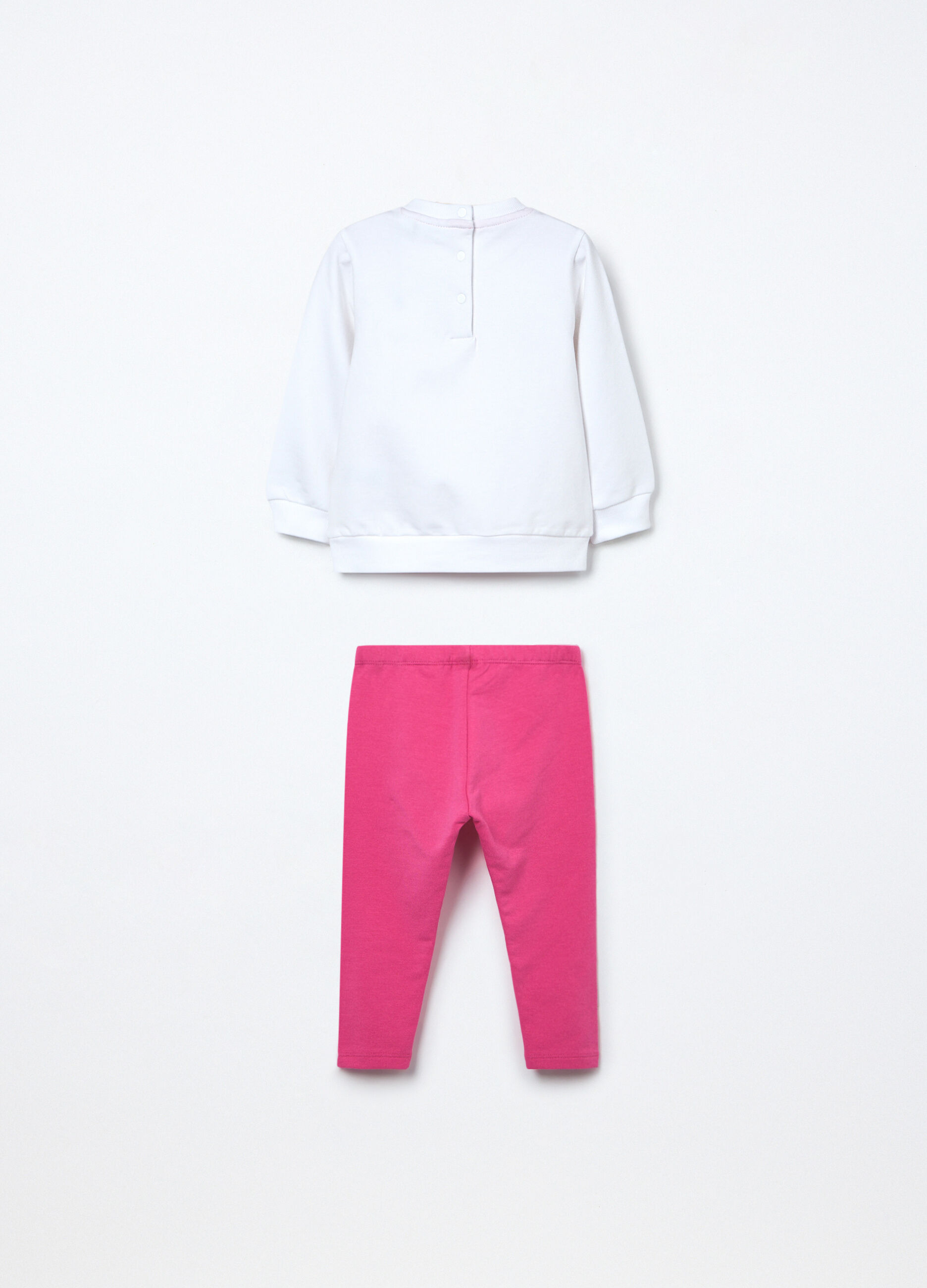 Jogging set in french terry di cotone stretch neonata_1