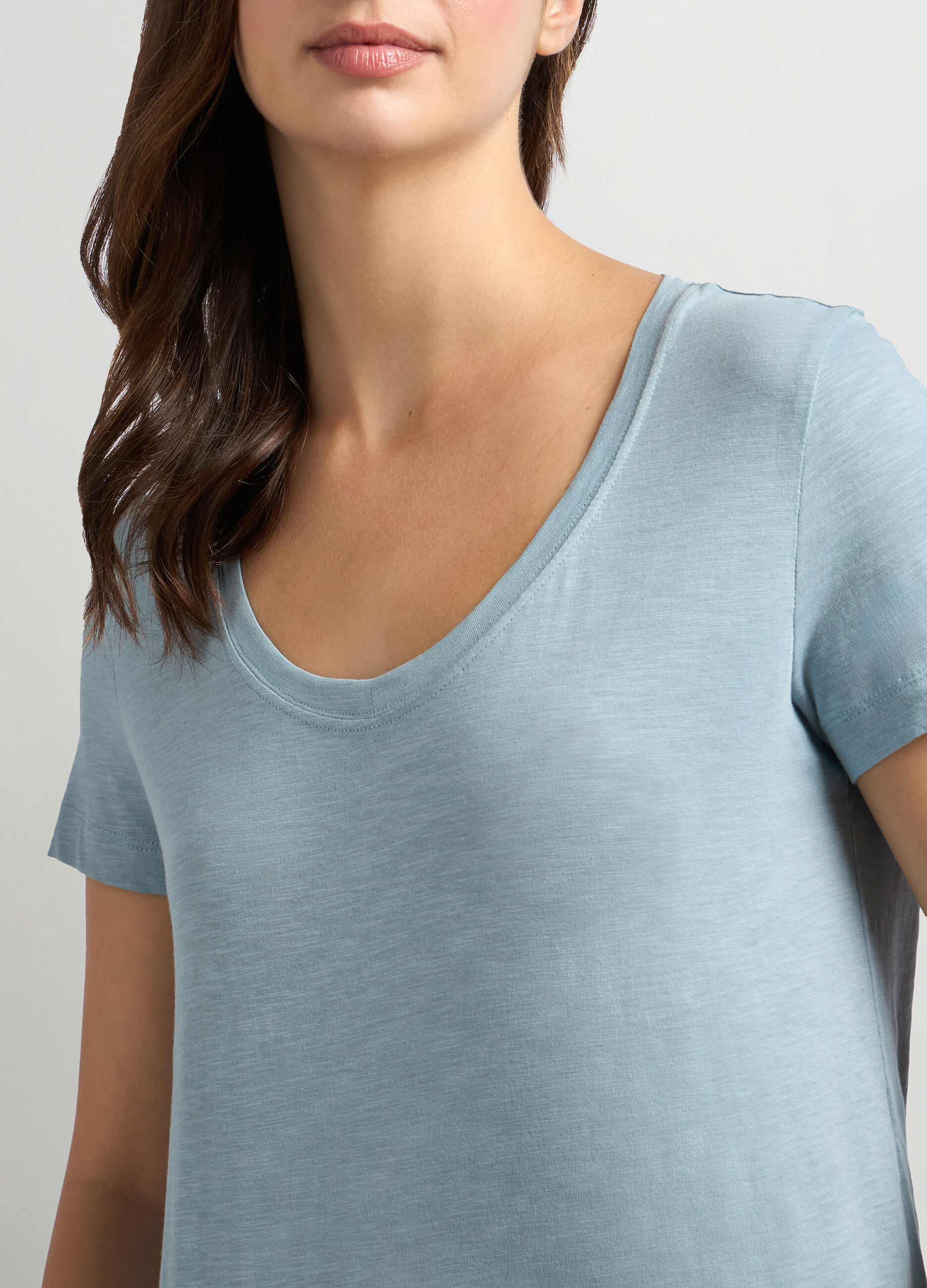 T-shirt in jersey di puro cotone donna_0