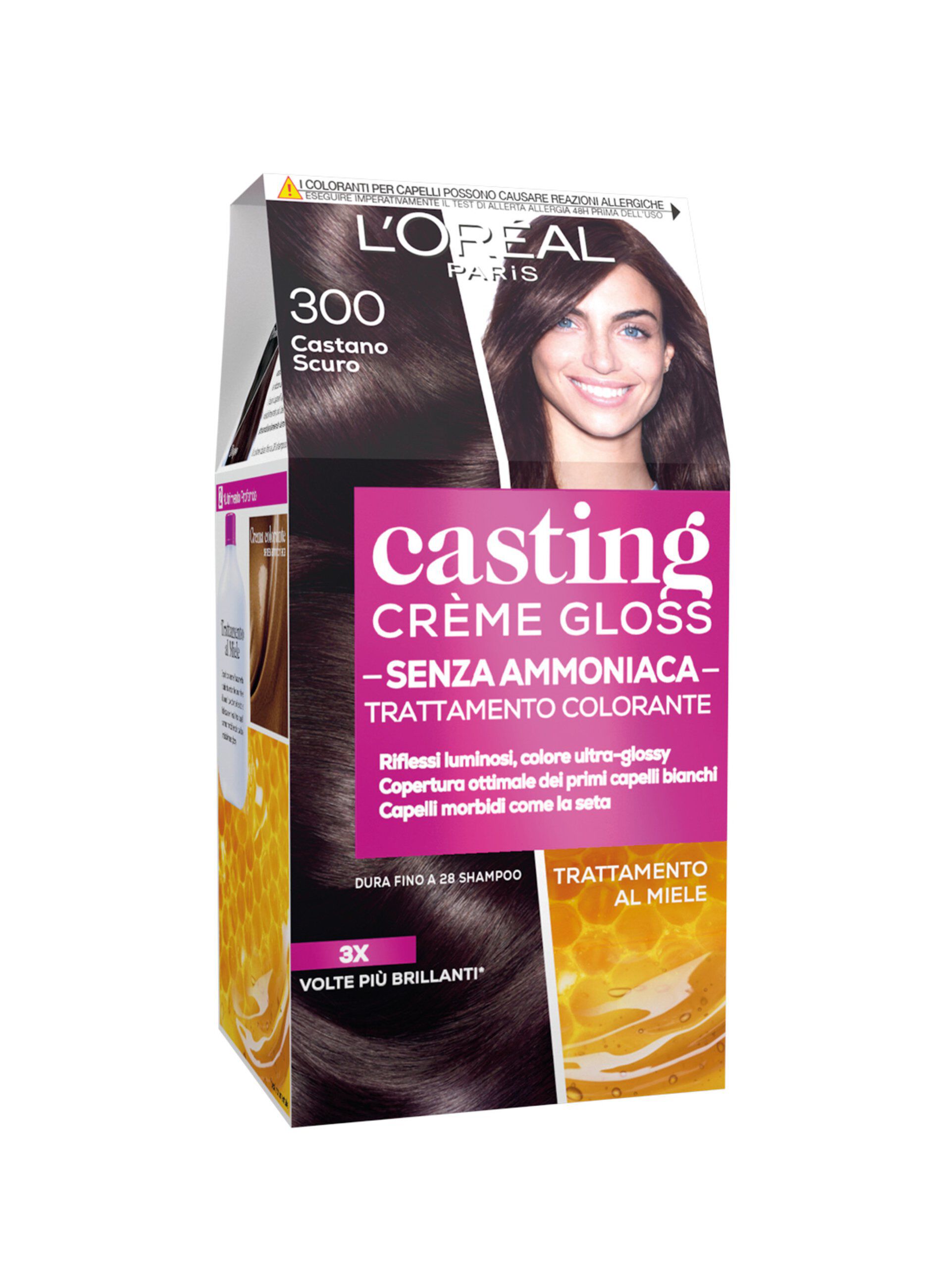 L'Oréal Paris Tinta Capelli Casting Creme Gloss, Tinta Capelli Senza Ammoniaca per una Fragranza Piacevole, 300 Castano Scuro._0
