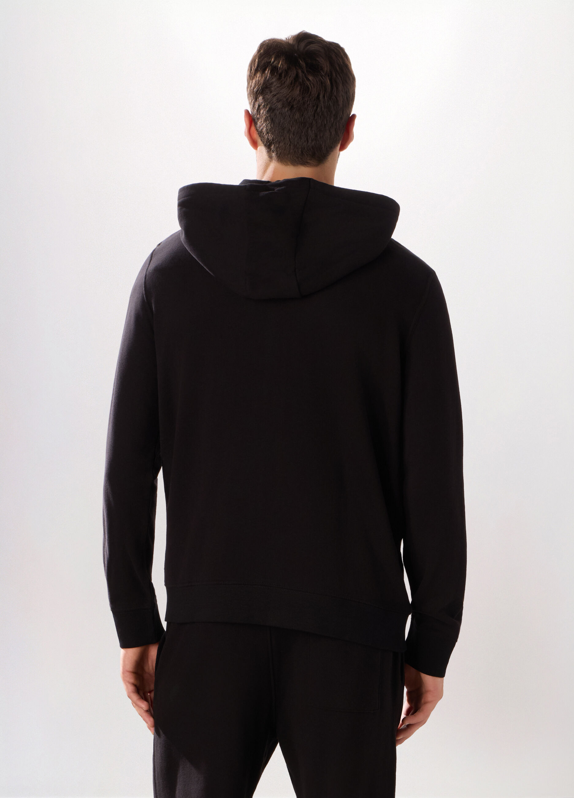 Felpa con cappuccio in puro cotone uomo_1
