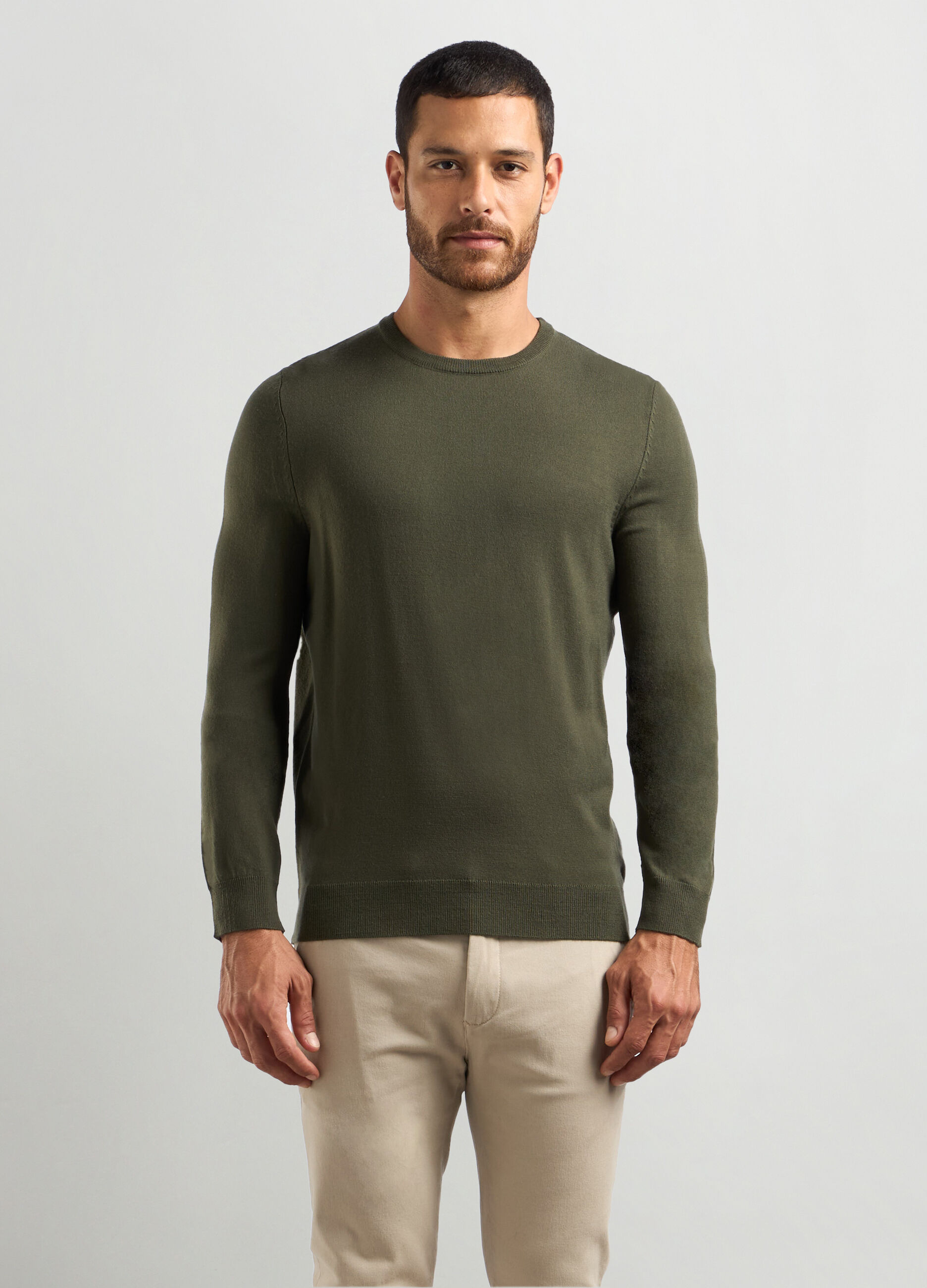 Maglione girocollo maglia rasata uomo_0