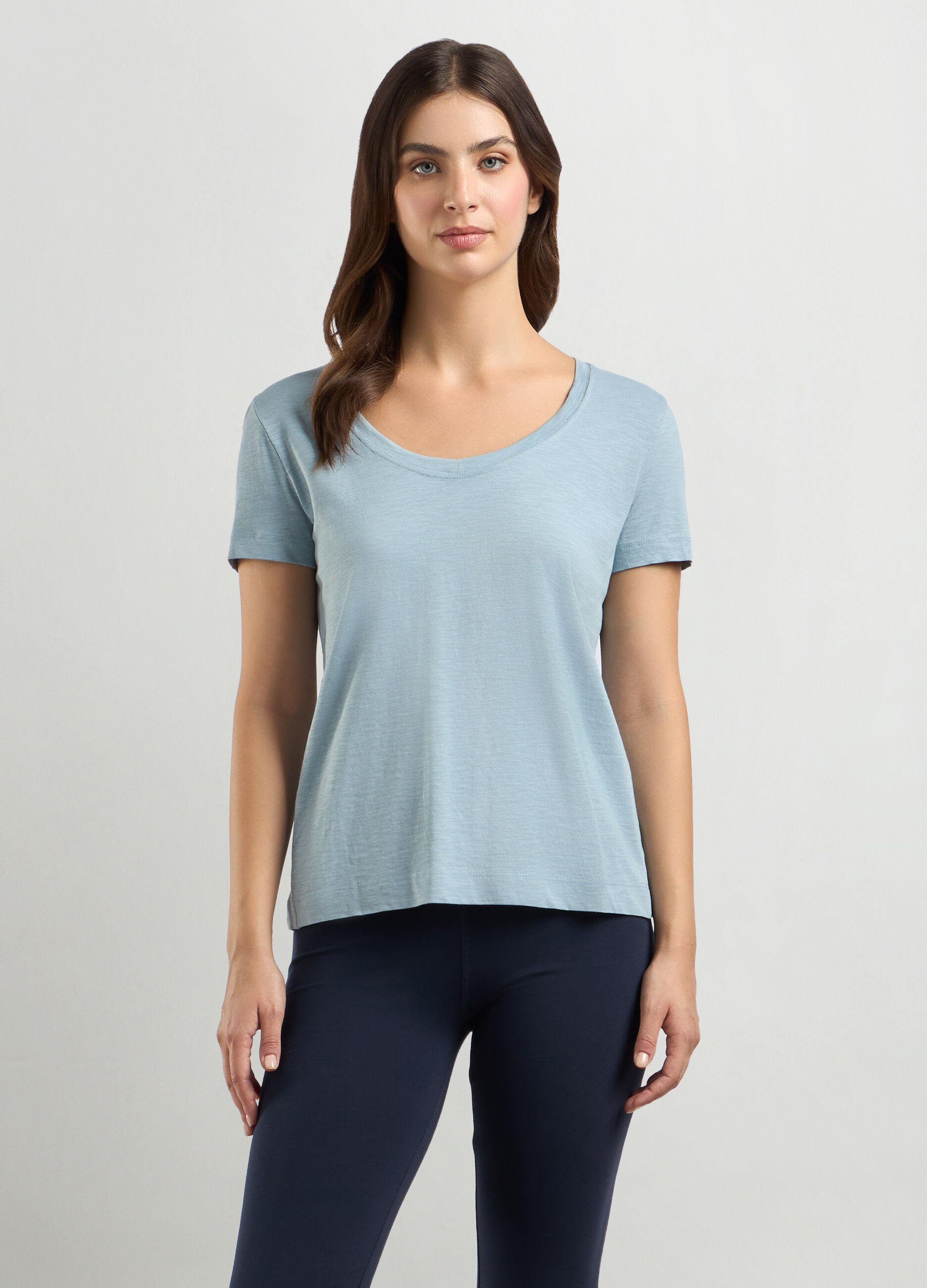 T-shirt in jersey di puro cotone donna_1