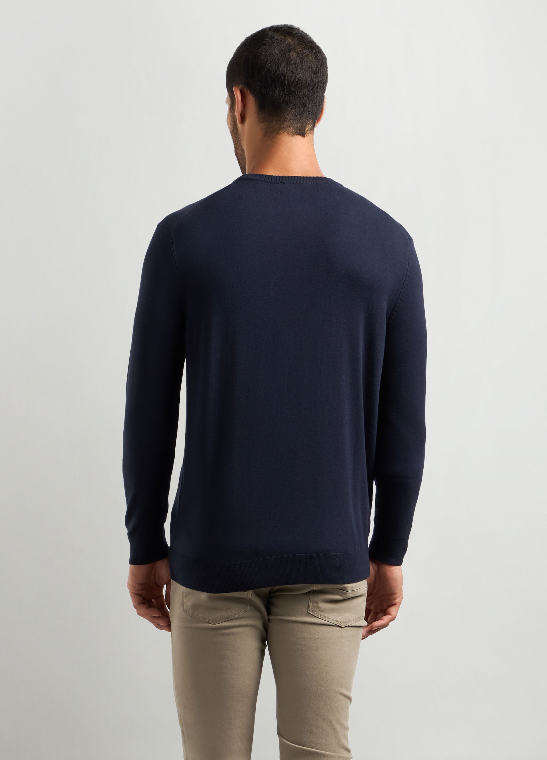 Maglione girocollo maglia rasata uomo_1