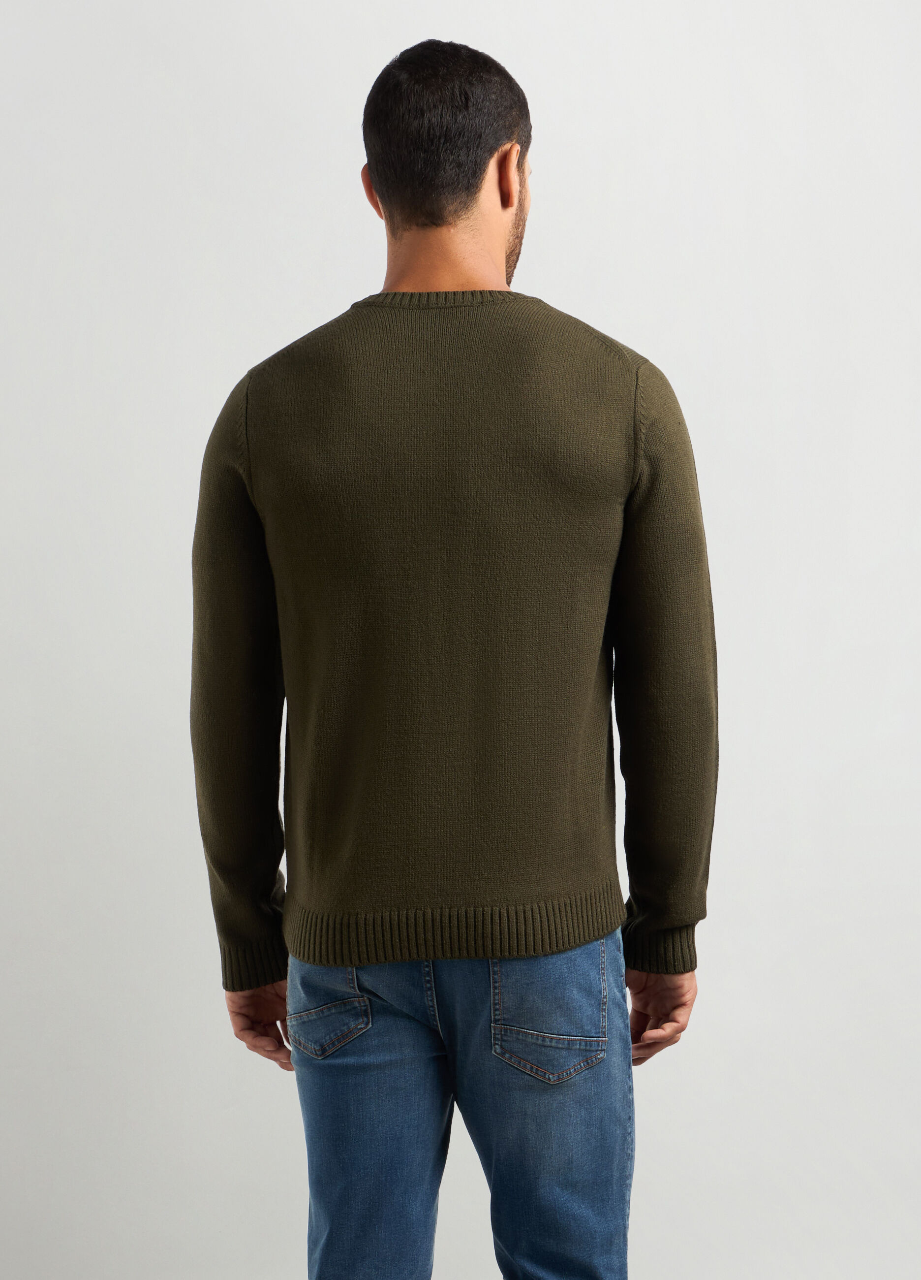 Maglione girocollo maglia rasata uomo_1