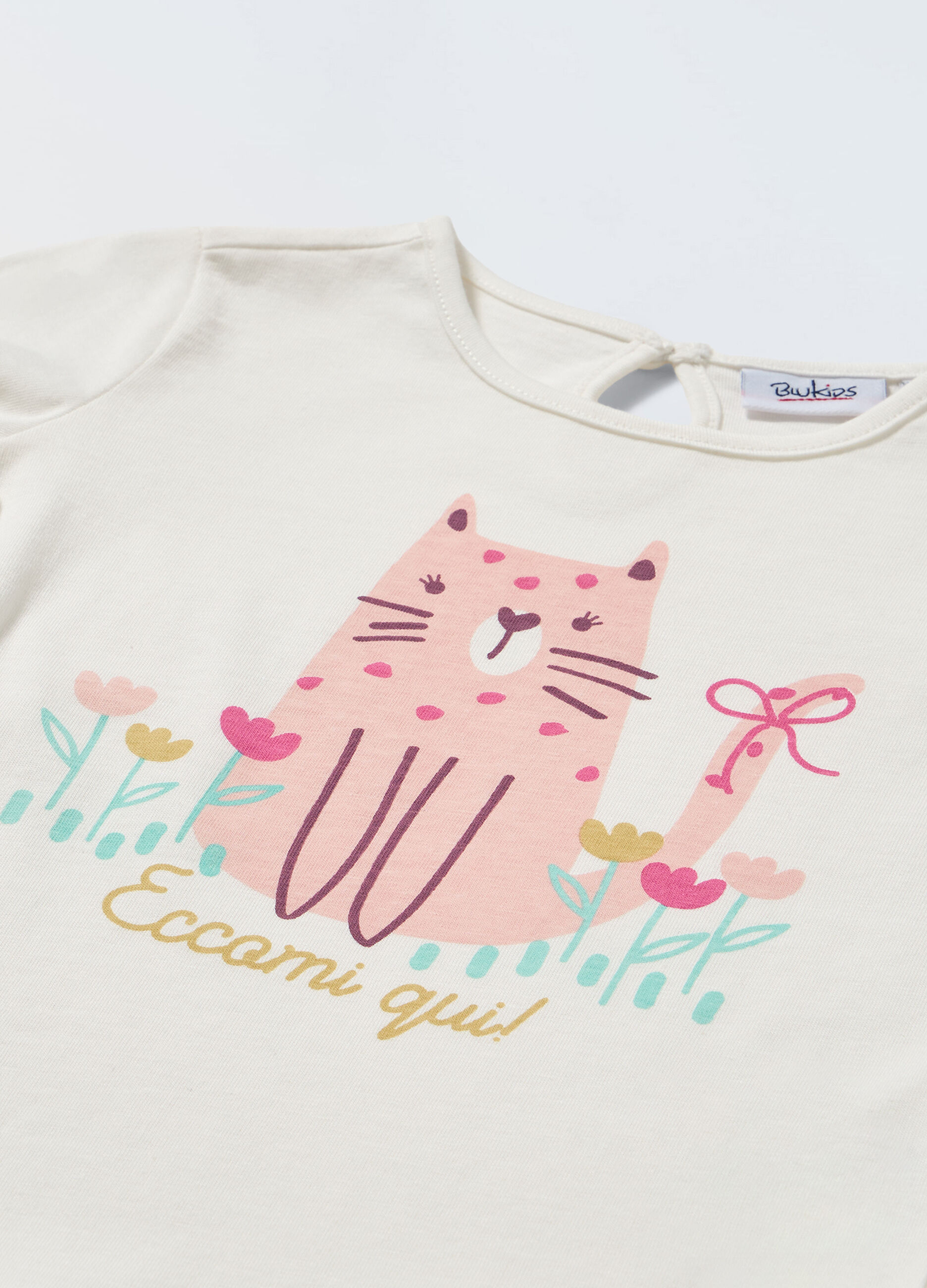 T-shirt a maniche lunghe in puro cotone neonata_1