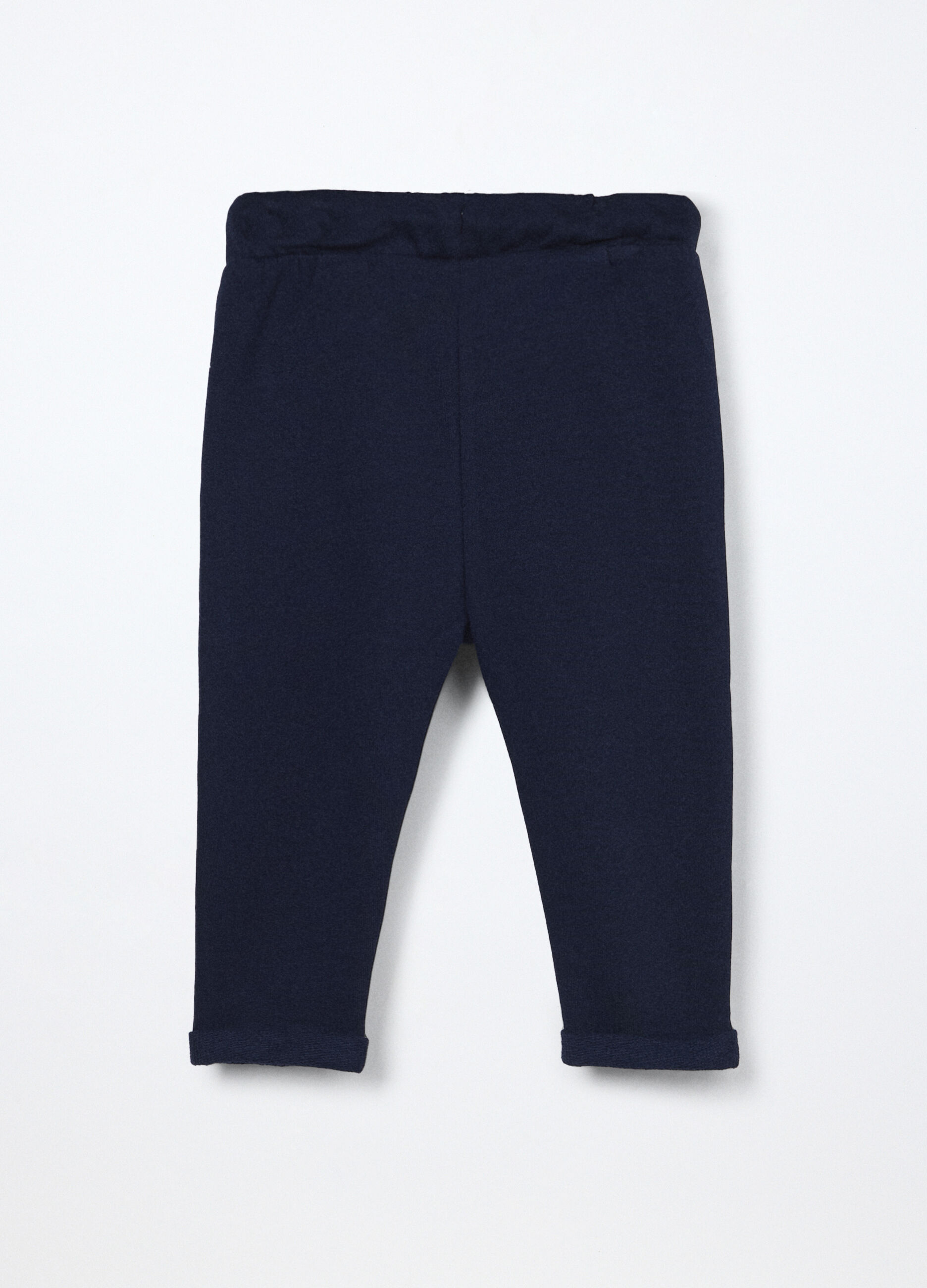 Pantaloni in french terry di puro cotone neonato_1