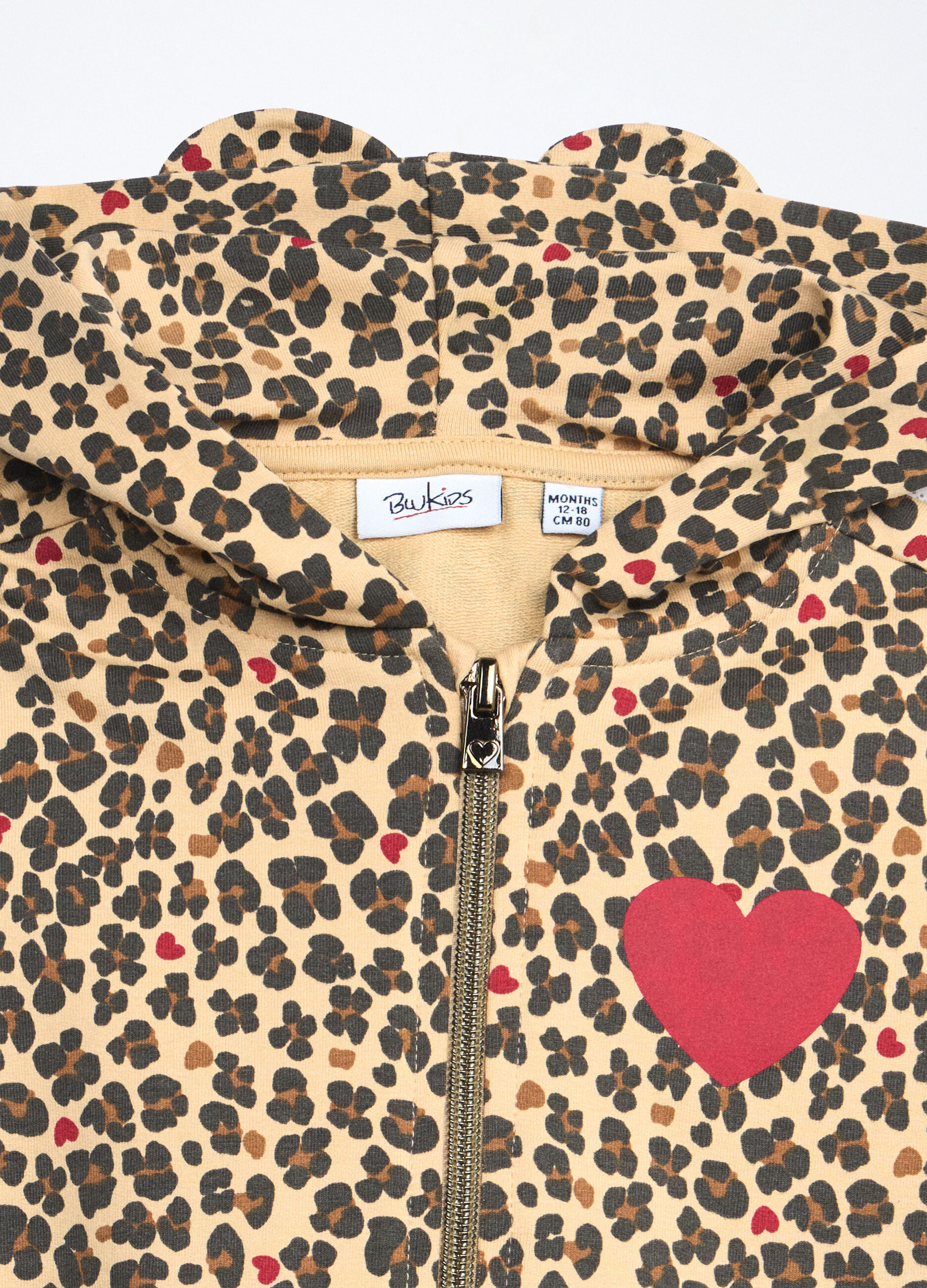 Felpa con cappuccio in french terry di cotone stretch neonata_2