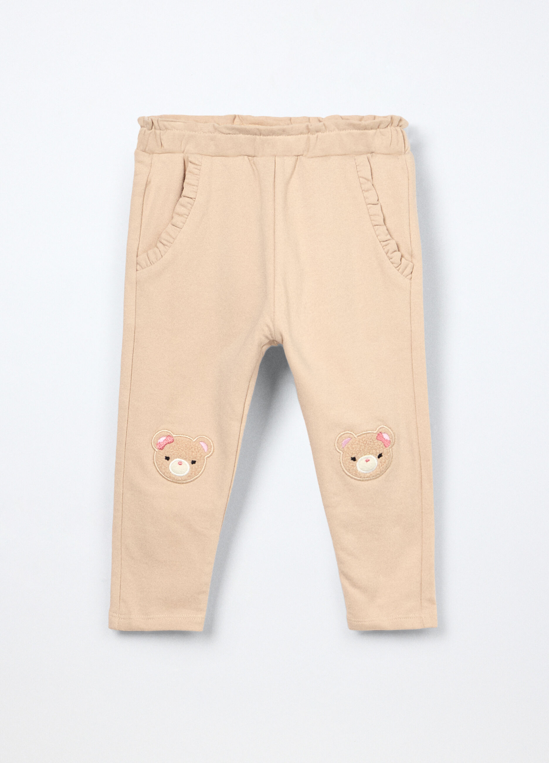 Jogger in cotone fleece stretch neonata_0