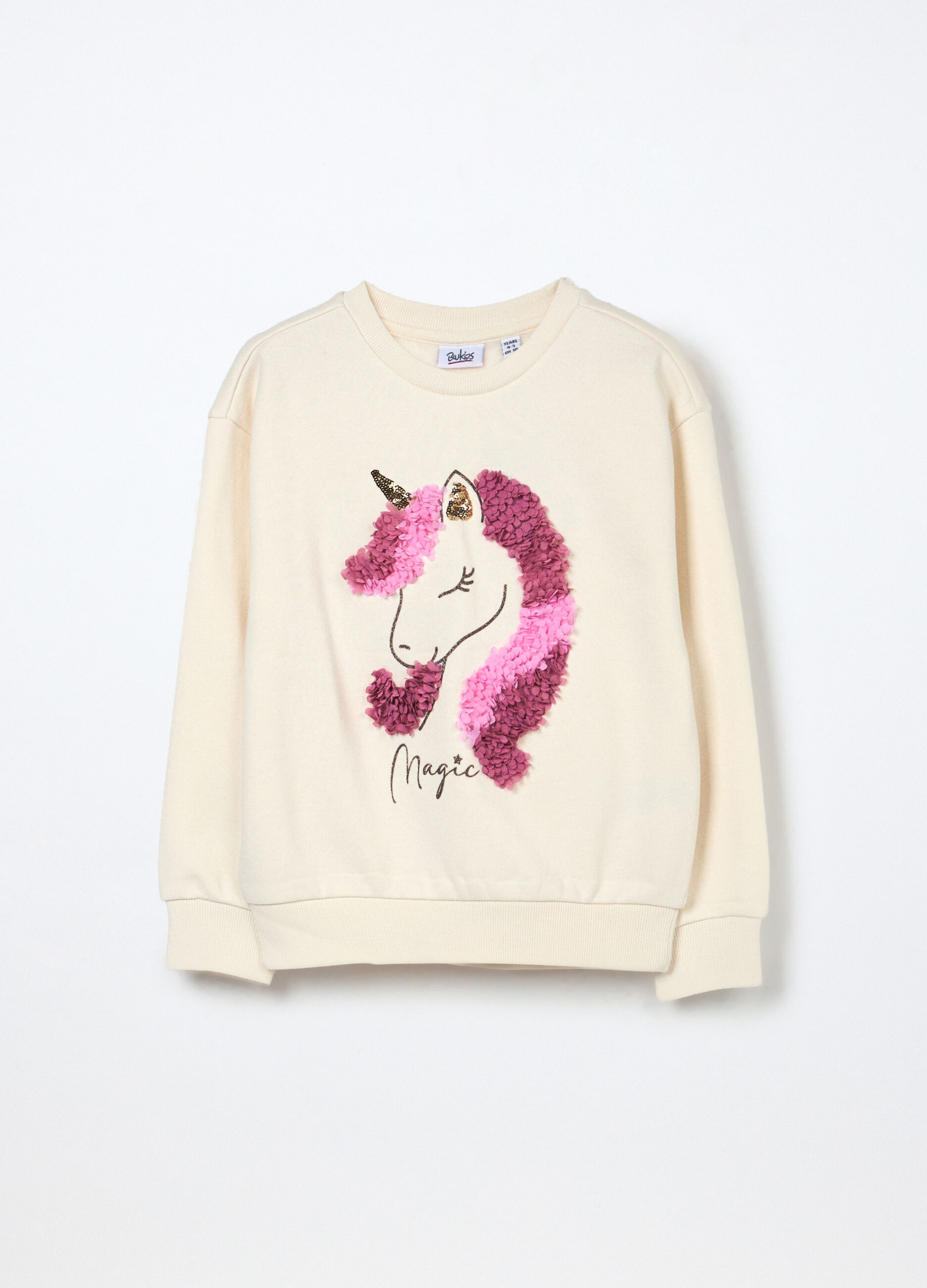 Felpa misto cotone con paillettes bambina_0