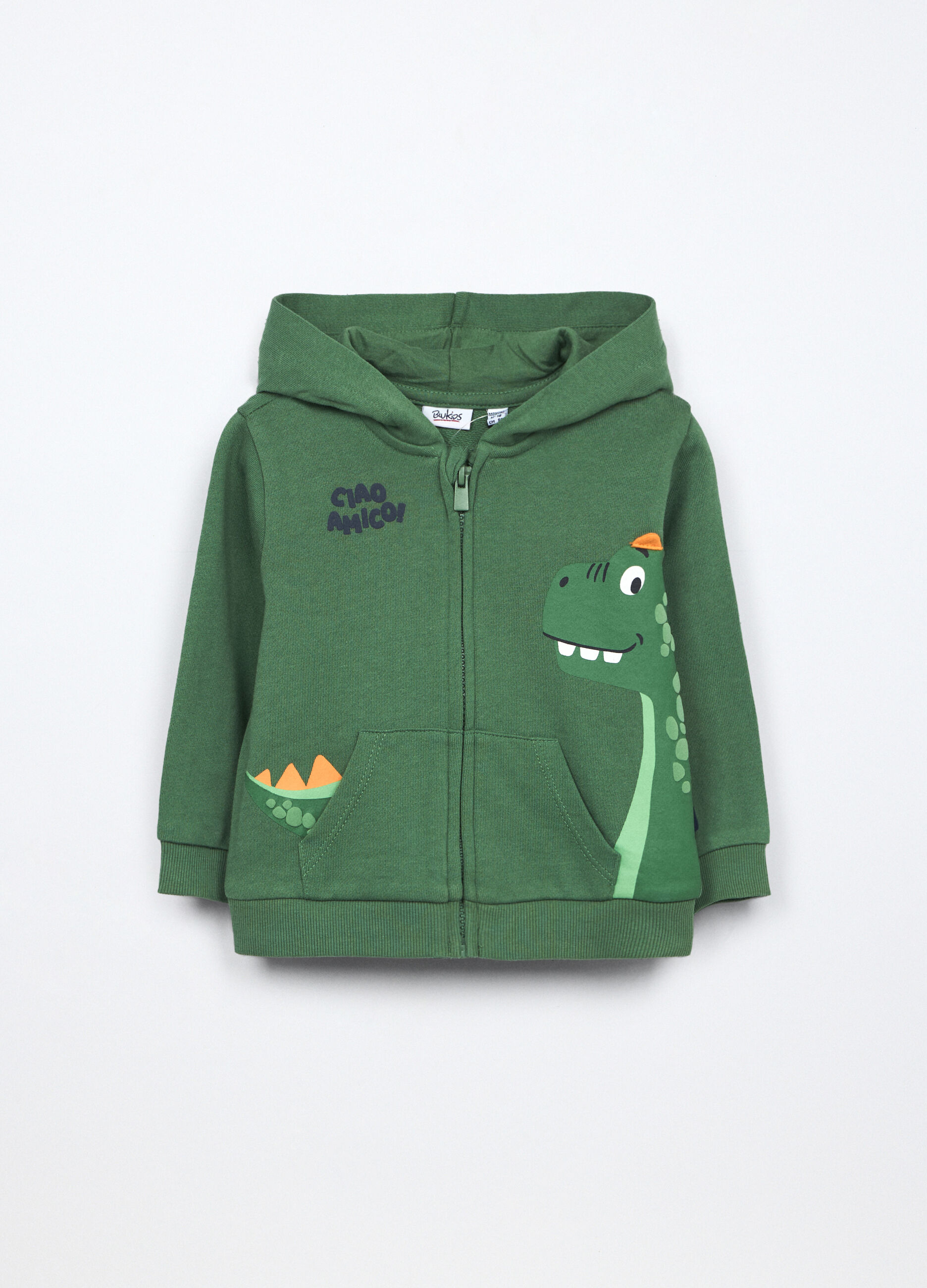 Felpa con cappuccio in french terry di puro cotone neonato_0