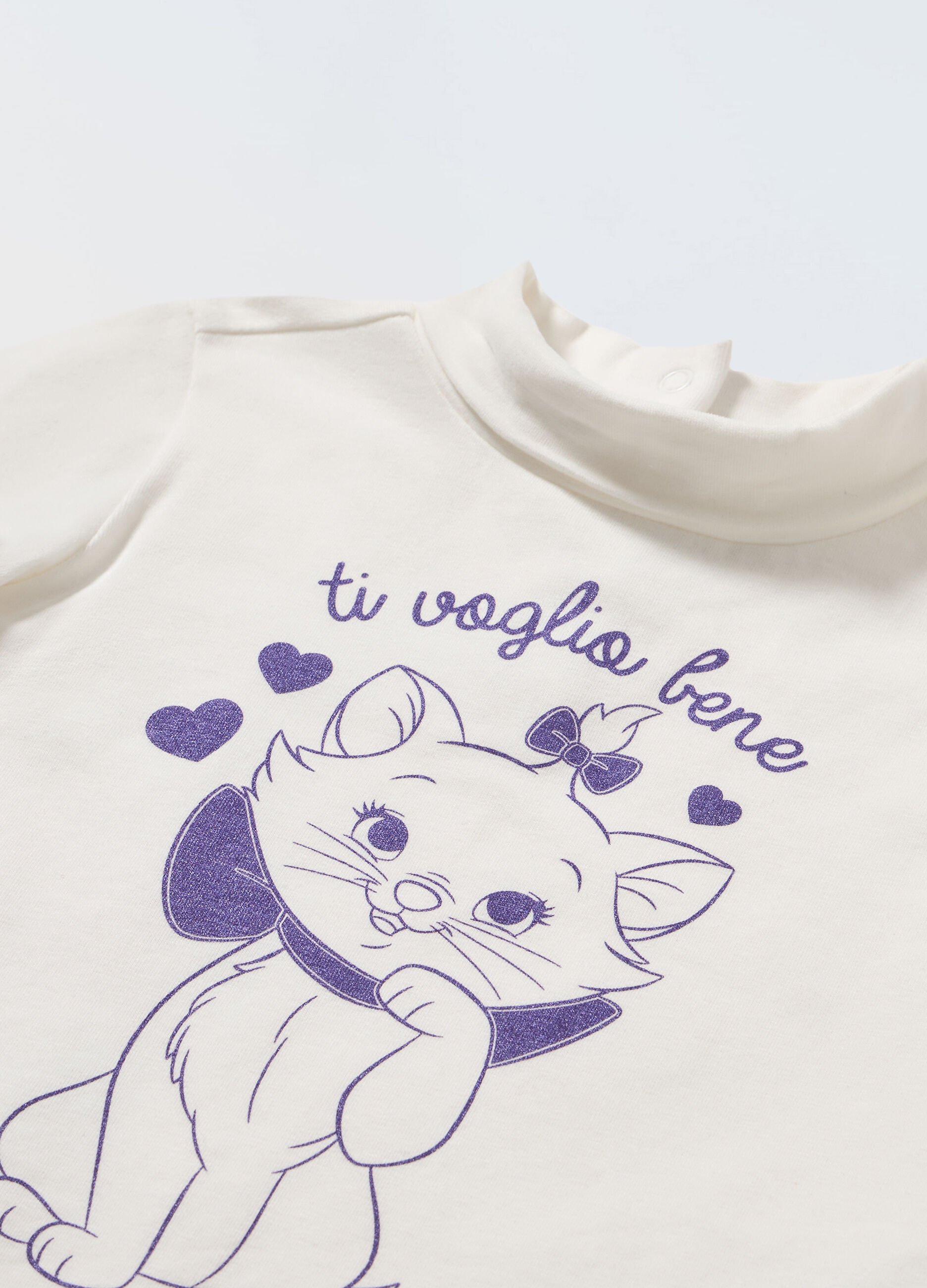 Lupetto in jersey stretch con stampa glitter neonata_1