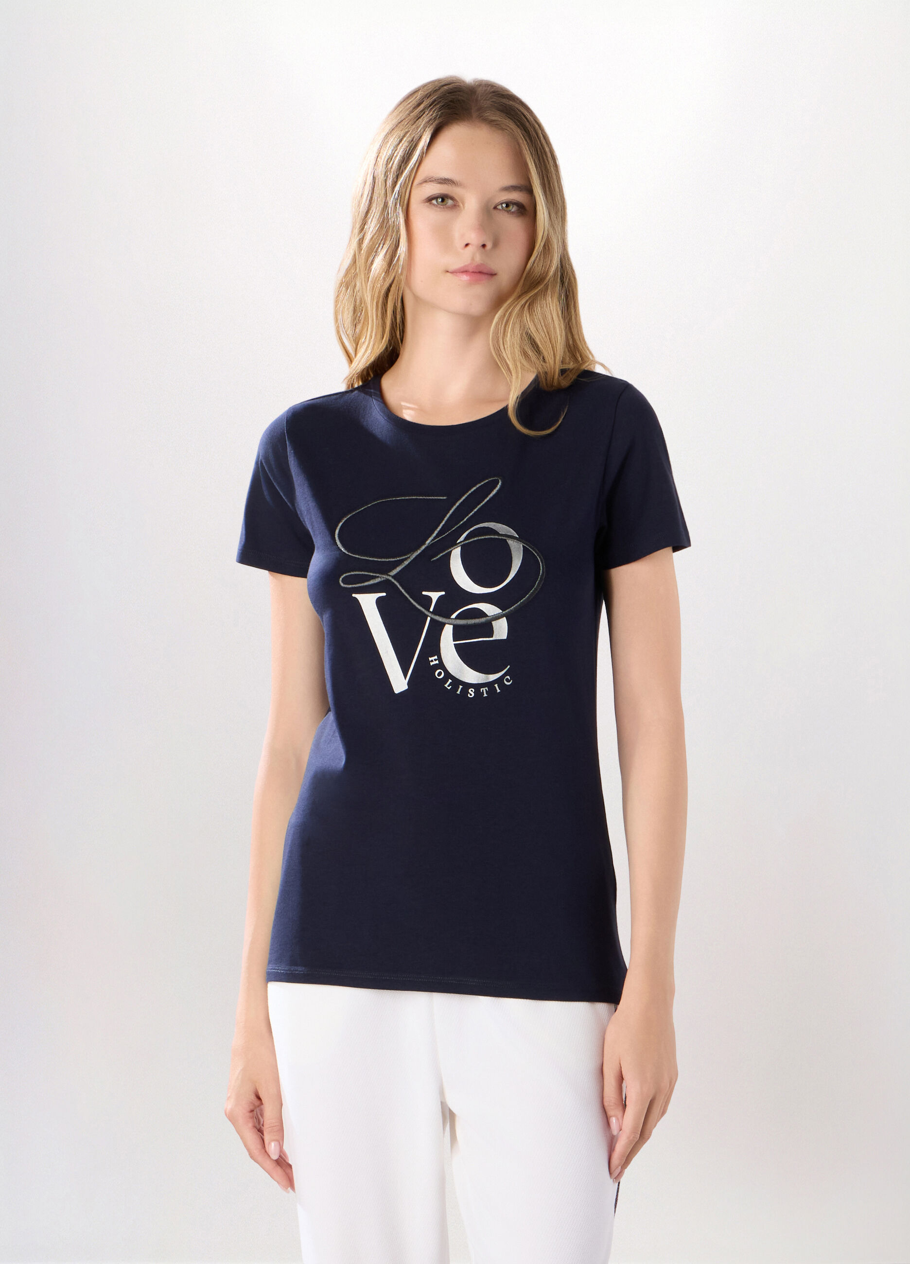 T-shirt in cotone stretch Holistic fitness donna_0