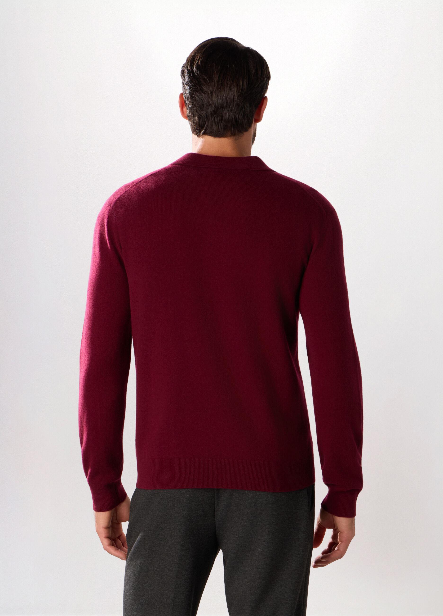 Polo a maniche lunghe in lambswool uomo_1