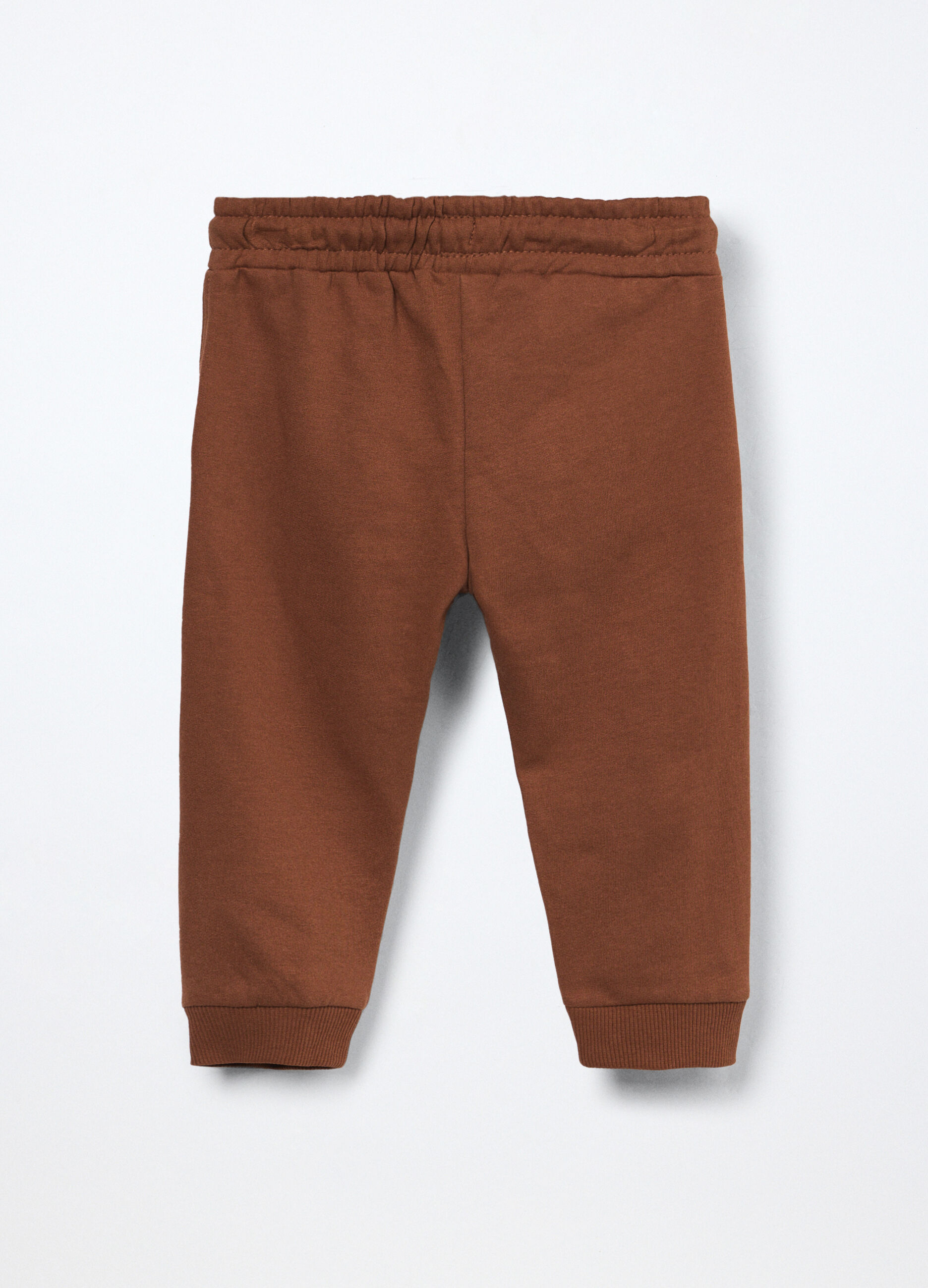Jogger in puro cotone fleece neonato_1