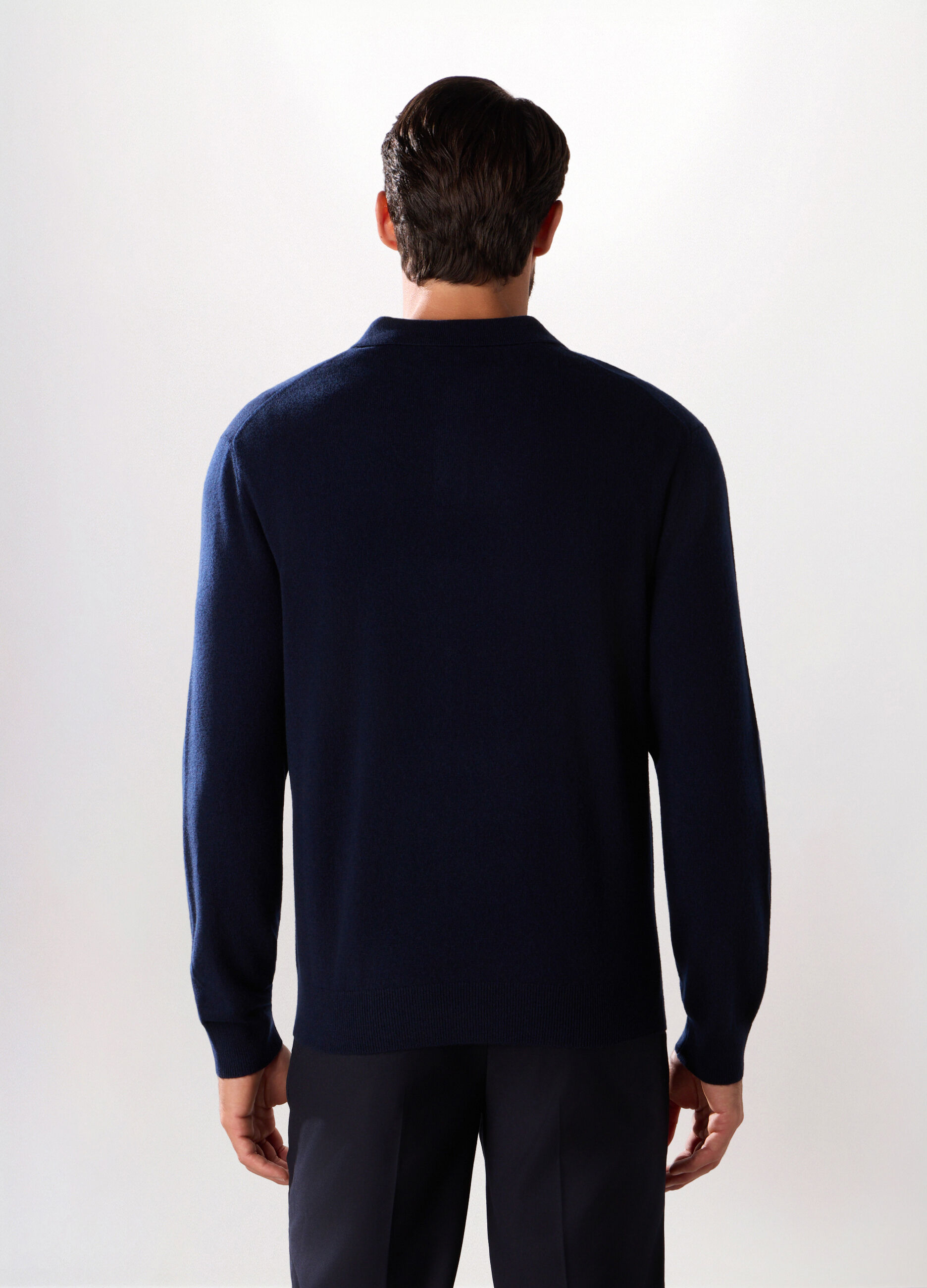 Polo a maniche lunghe in lambswool uomo_1