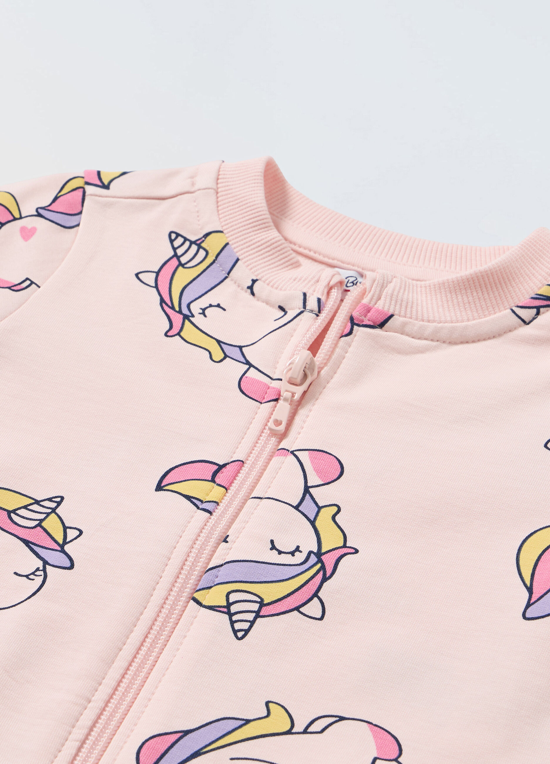 Felpa full zip in french terry stretch neonata_1