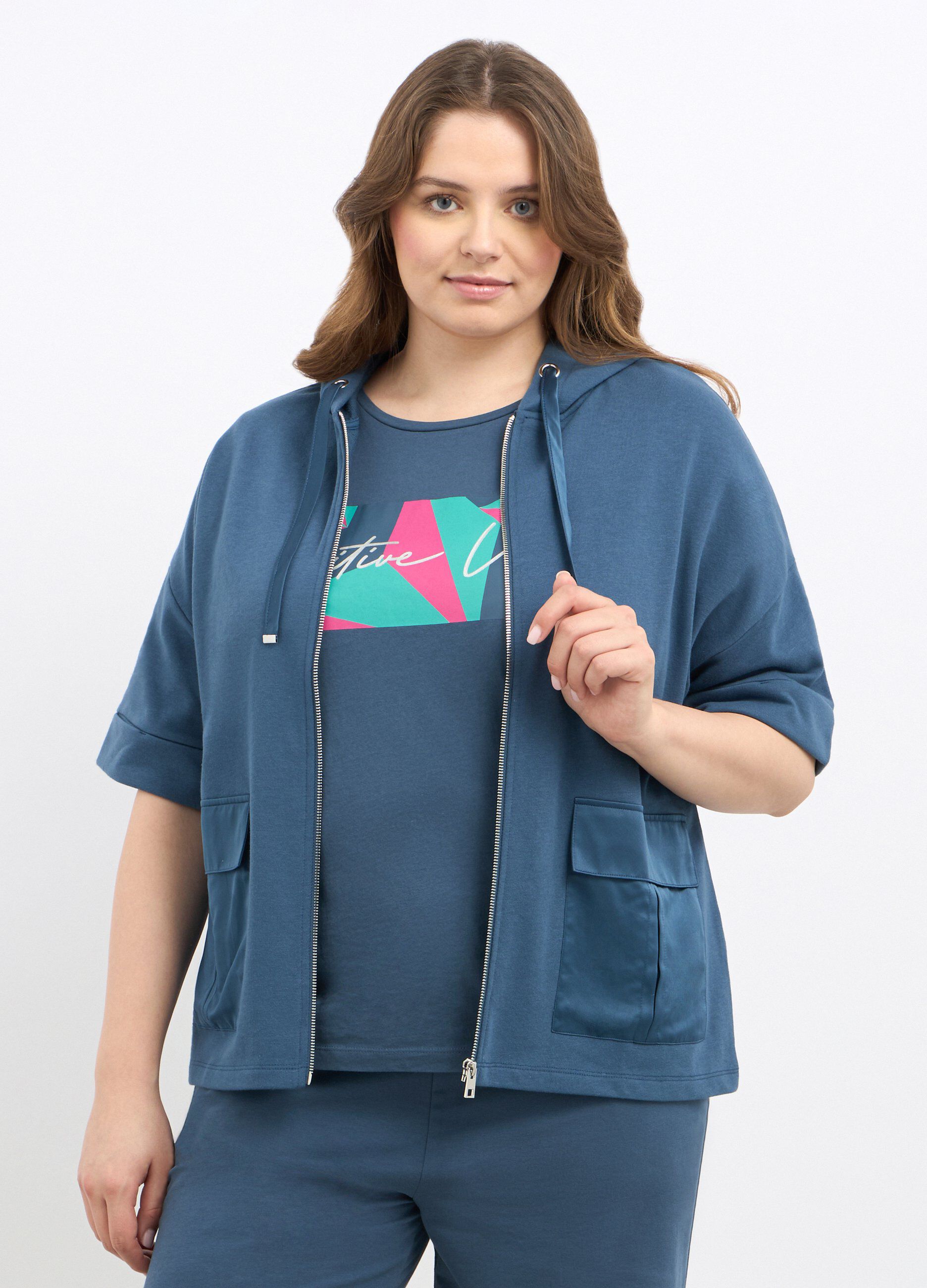Felpa curvy full zip donna_0