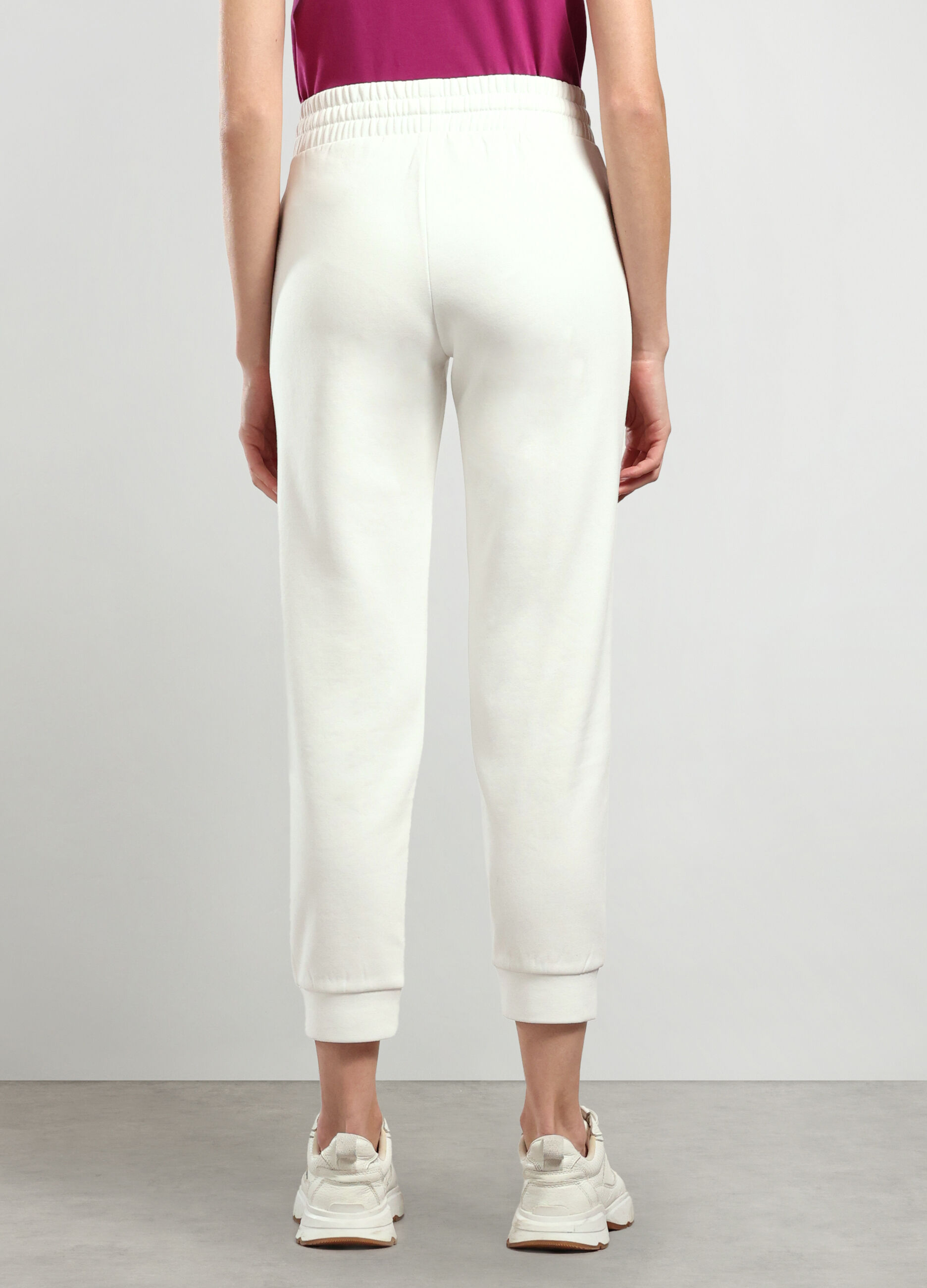 Jogger in felpa di misto cotone donna_1