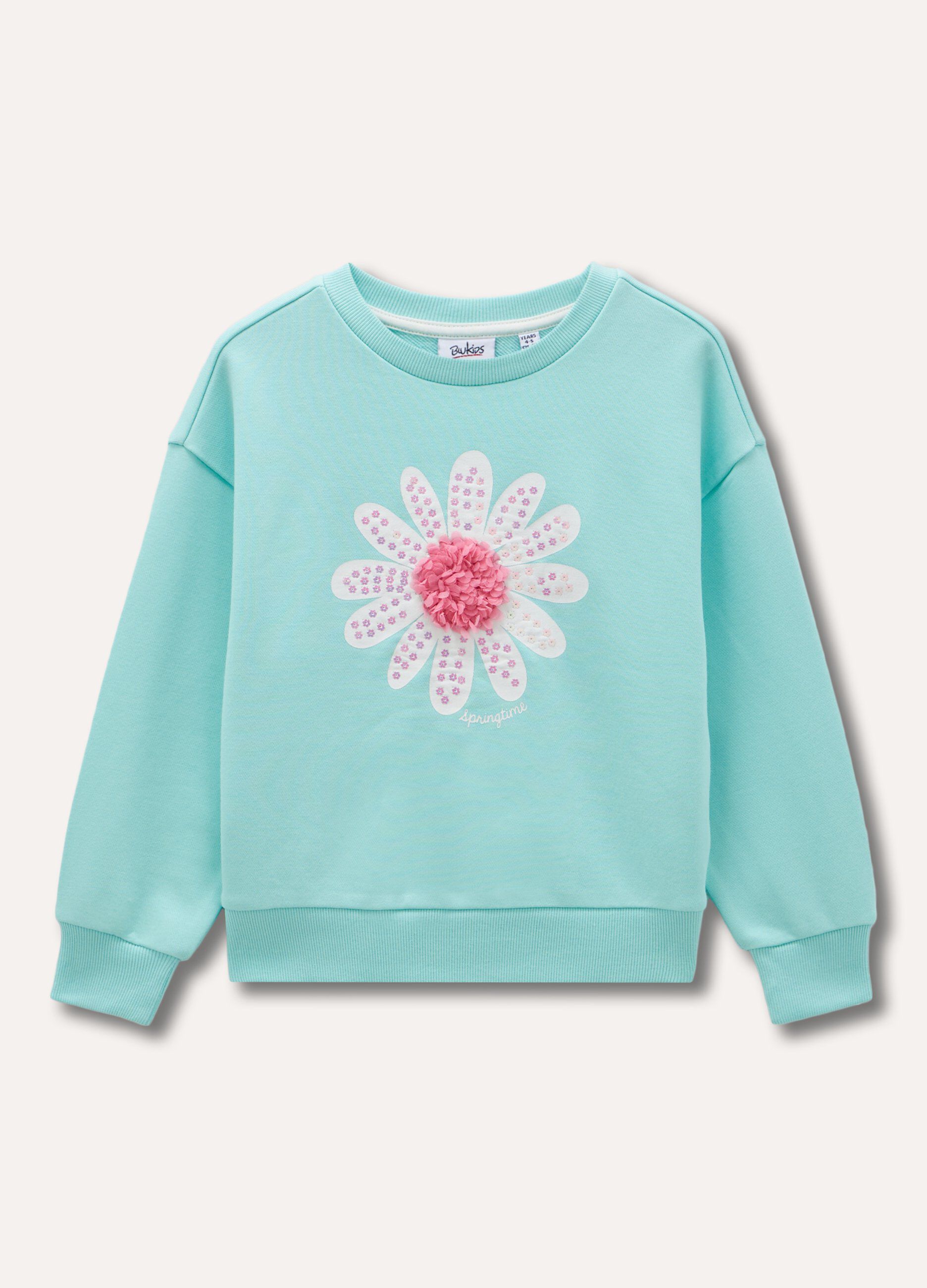 Felpa in misto cotone con applicazioni bambina_0